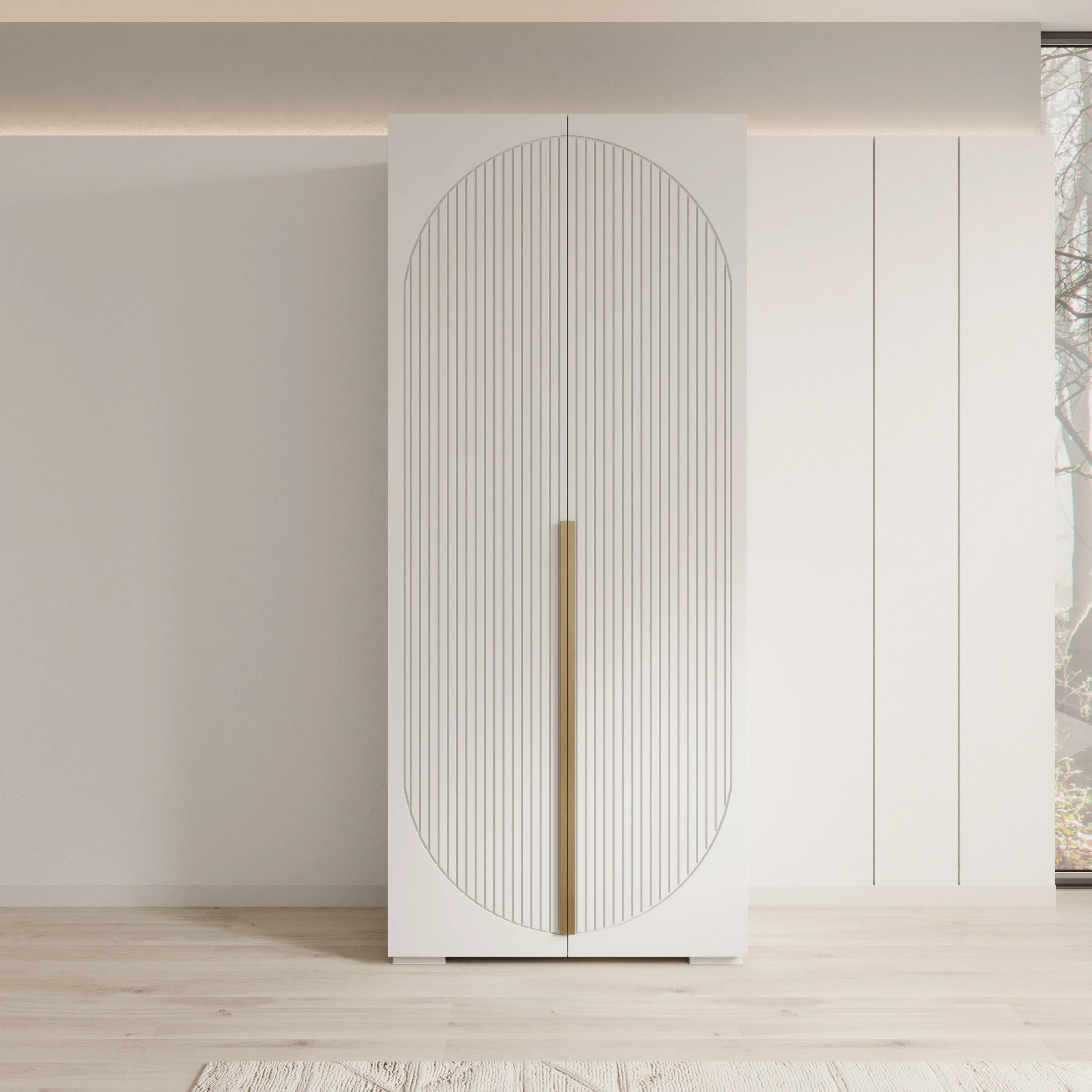 Mayfair - Kledingkast 2-deurs - Wit - 100x47x237 cm - Image 3