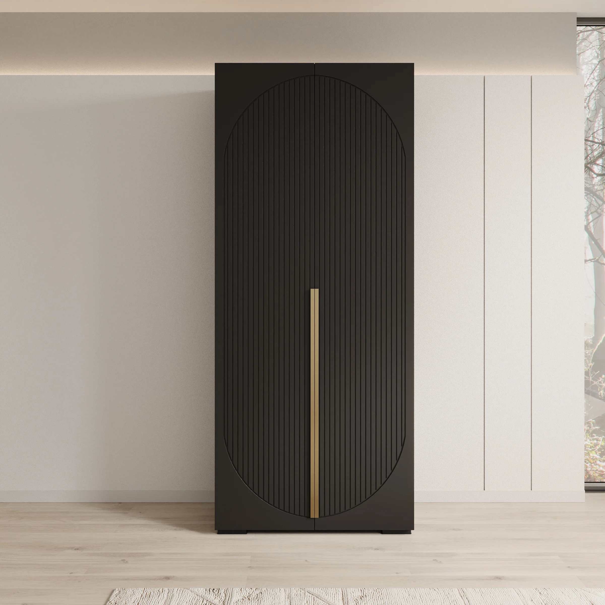 Mayfair - Kledingkast 2-deurs - Zwart - 100x47x237 cm - Image 3