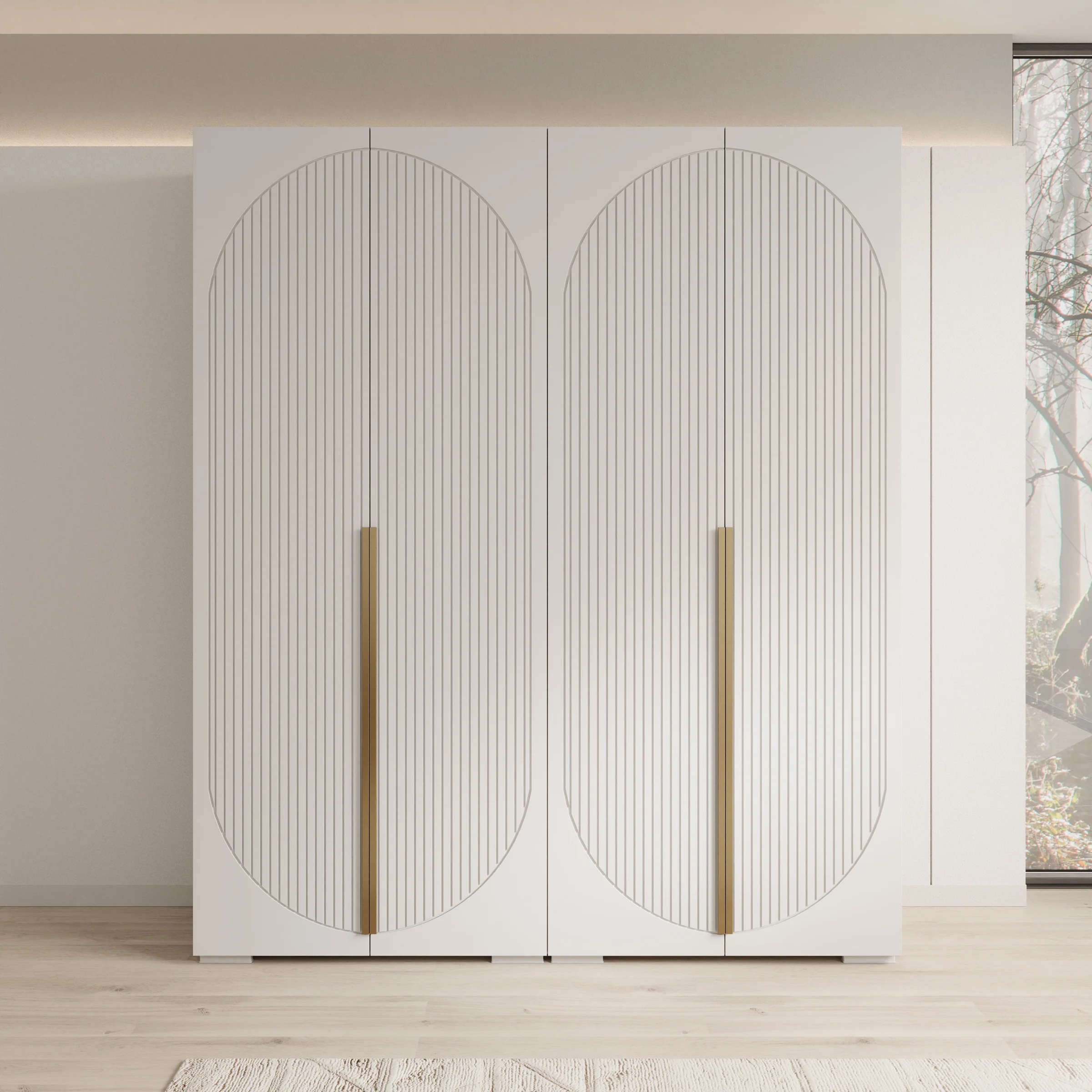 Mayfair - Kledingkast 4-deurs - Wit - 200x47x237 cm - Image 3