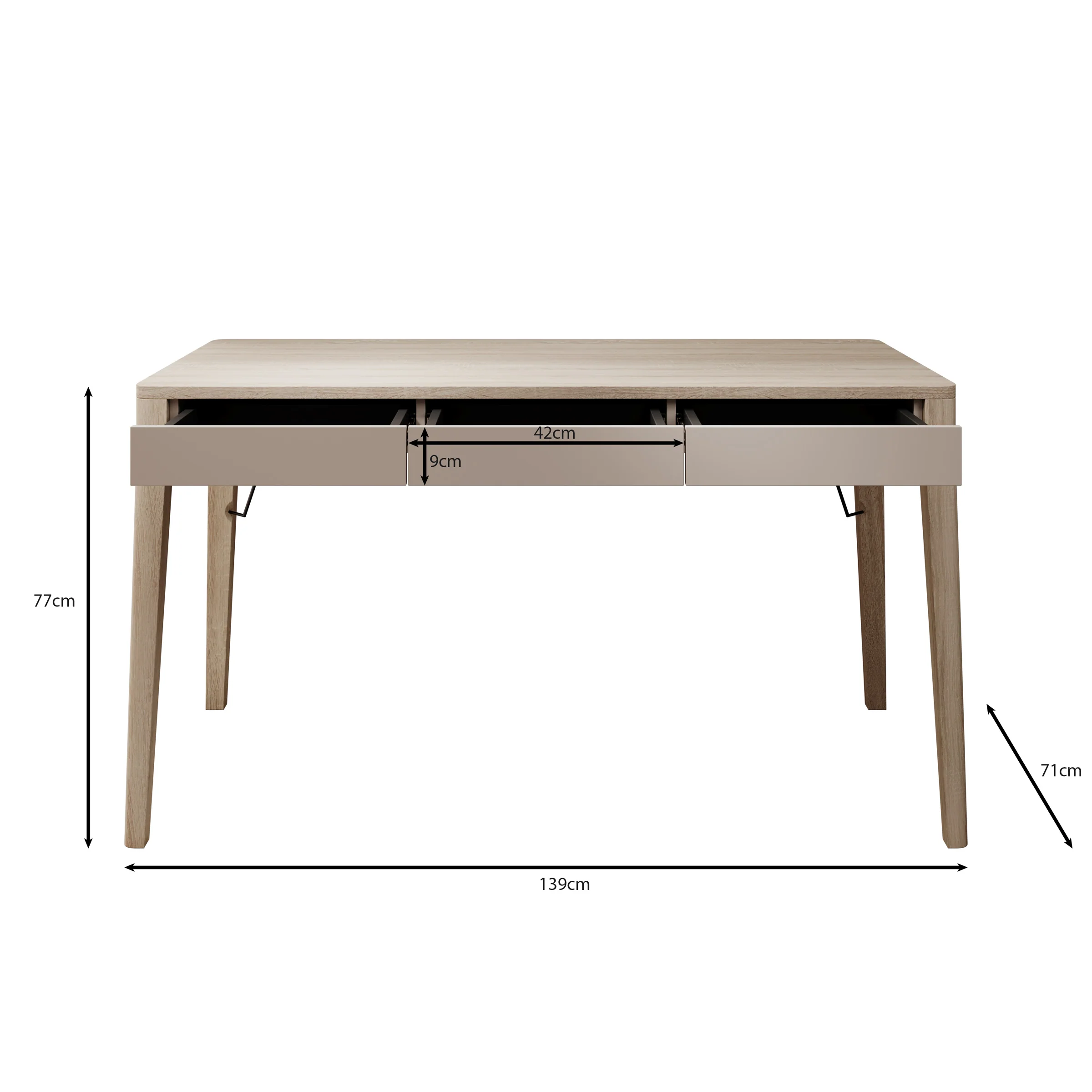 Mazar - Bureau - Licht Eiken - 139x71 cm - Image 5