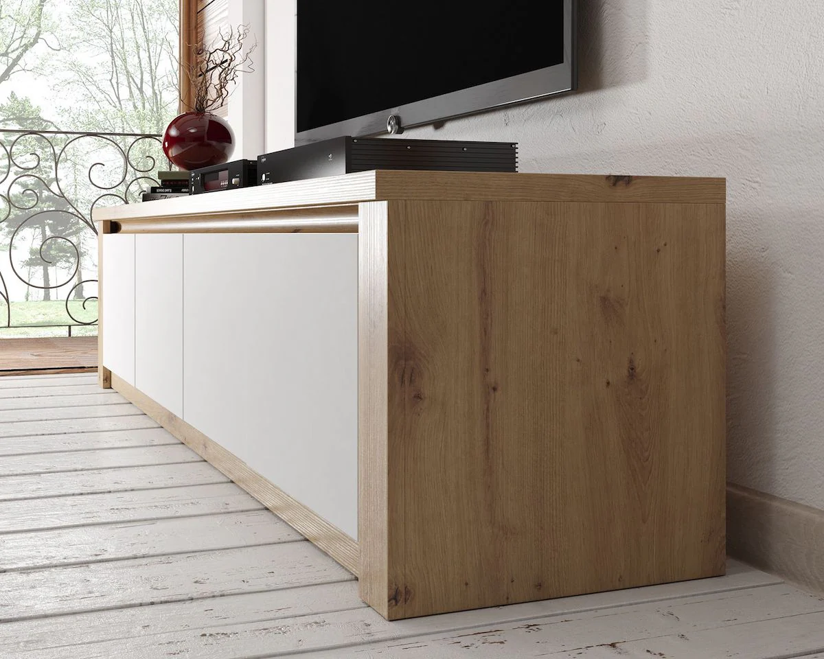 Melody - TV-Meubel met 4 deuren - Wit/eiken - 170 cm - Image 3
