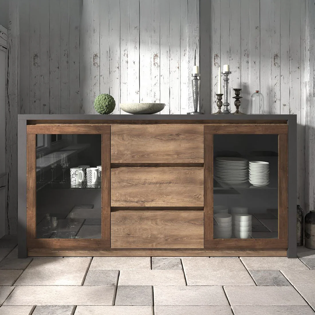 Monaco 2 - Dressoir - Eiken/grijs - 140x43x80 cm - Image 3