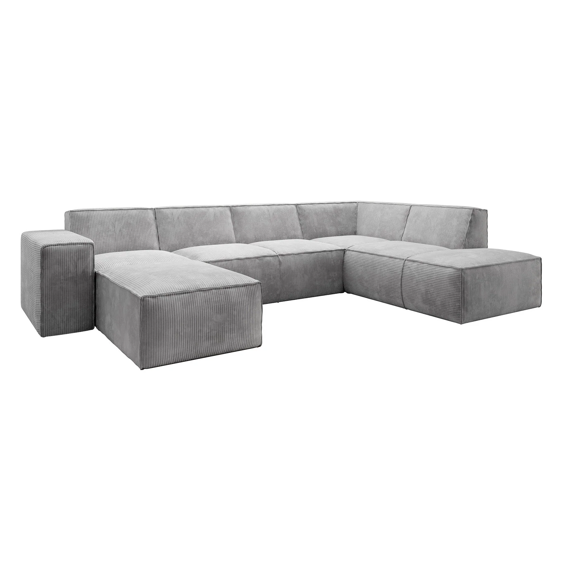 Monet XL - Hoekbank 5-zits met chaise longue - Ribstof grijs - Links - Image 5