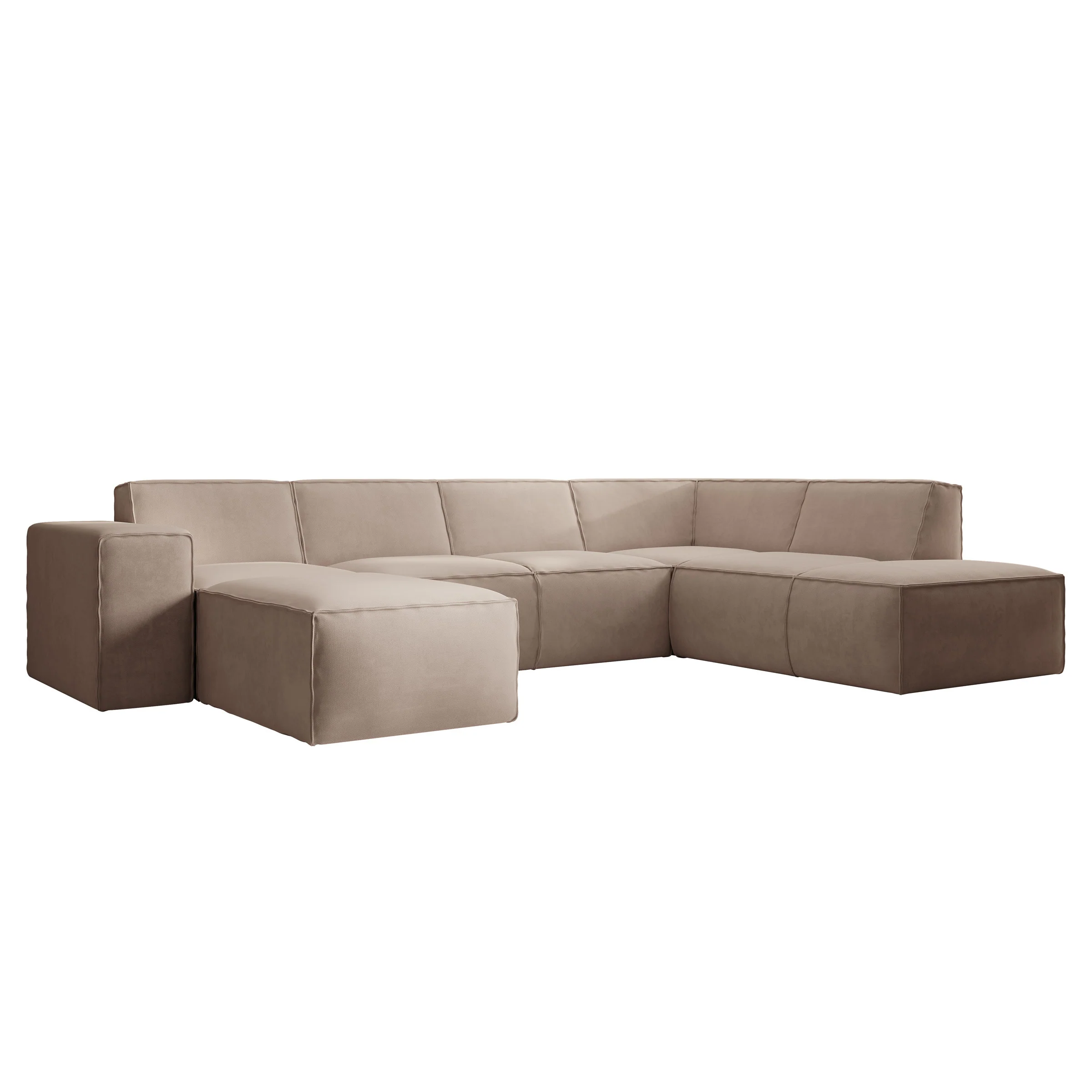 Monet XL - Hoekbank 5-zits met chaise longue - Stof beige - Links  334x216x79 cm - Image 6