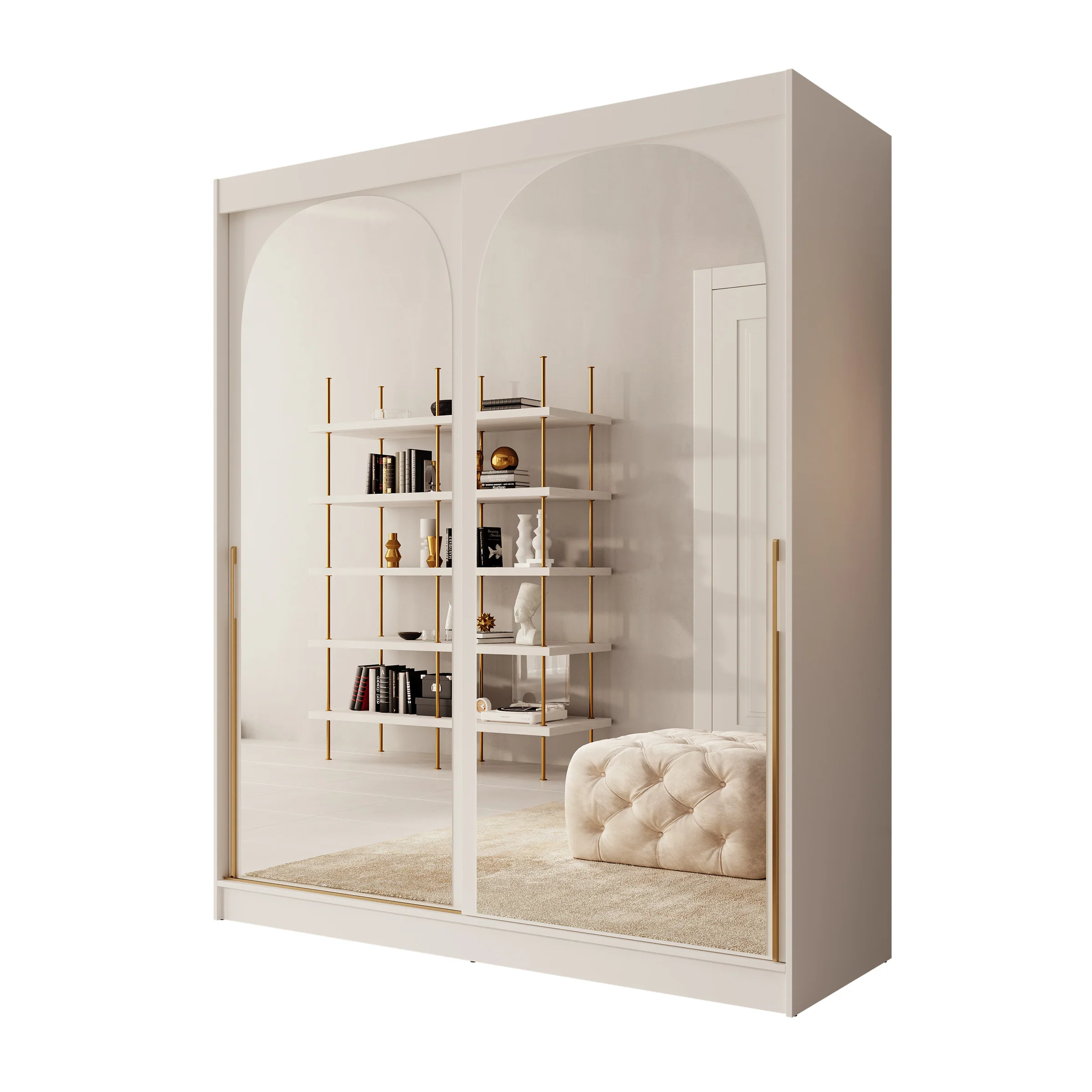 Moniq - Kledingkast met 2 schuifdeuren - Wit - 180x65x215 cm - Image 6
