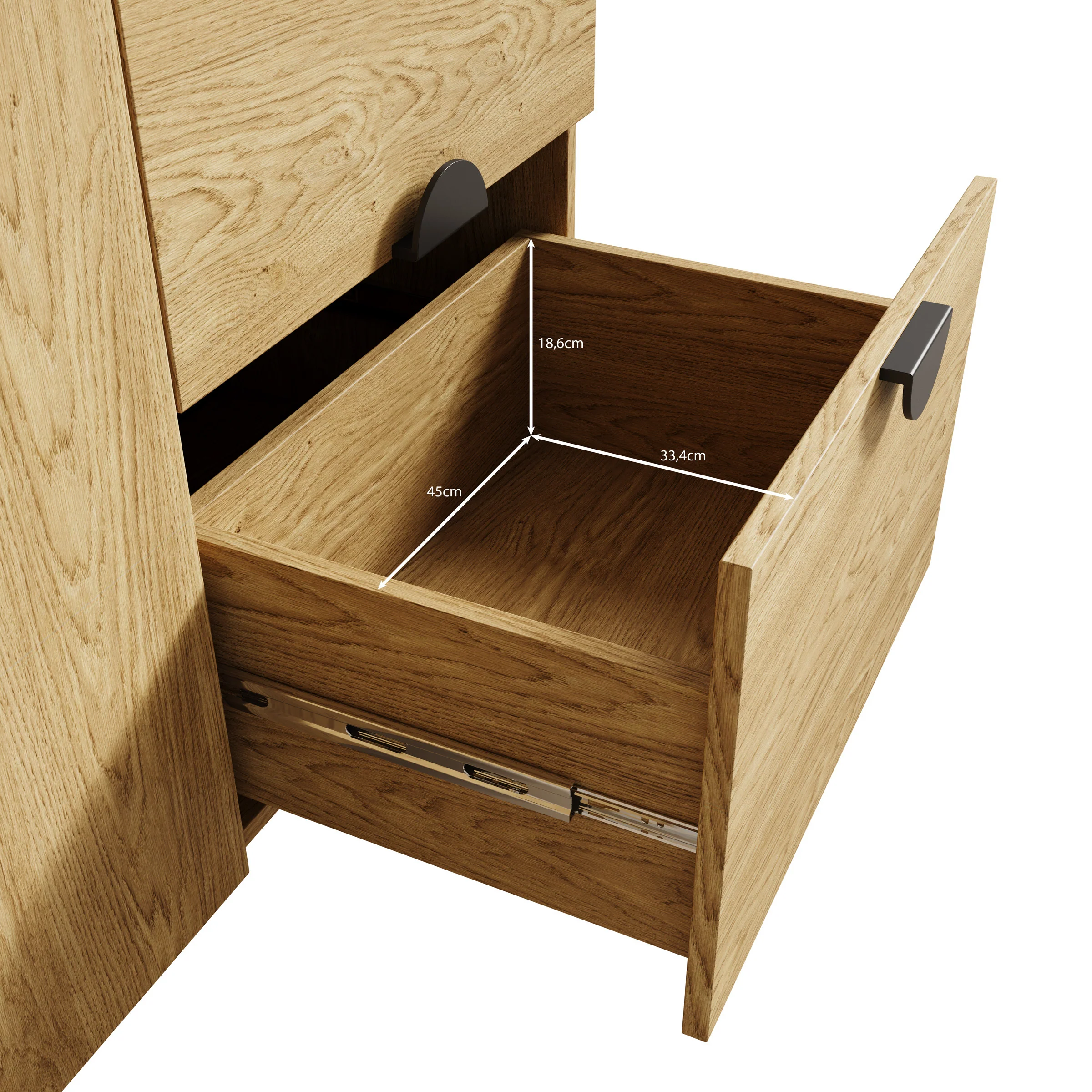 Monor - Dressoir - Zwart - 160x40x88 cm - 160x40x88 c, - Image 6