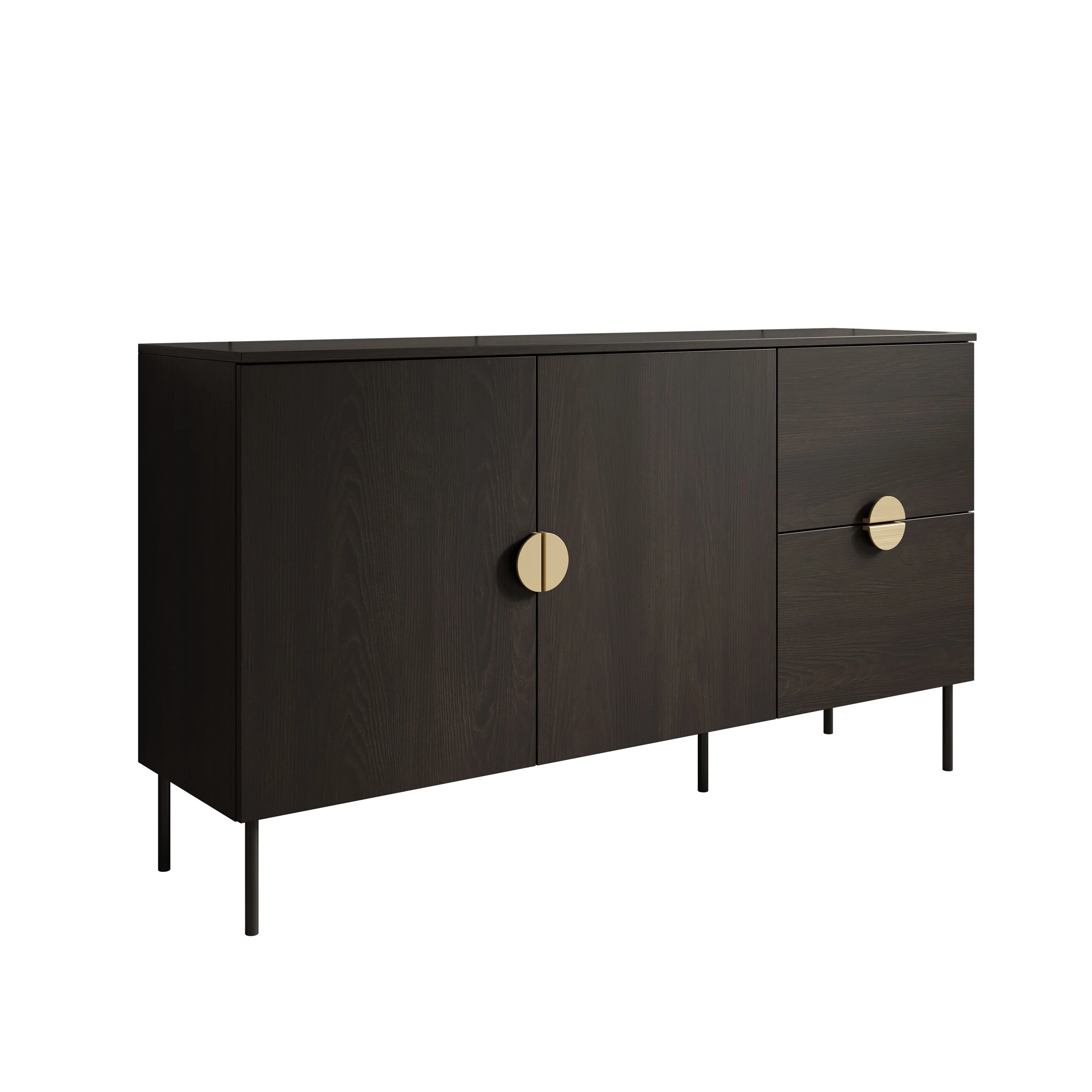 Monor - Dressoir - Zwart - 160x40x88 cm - 160x40x88 c, - Image 7