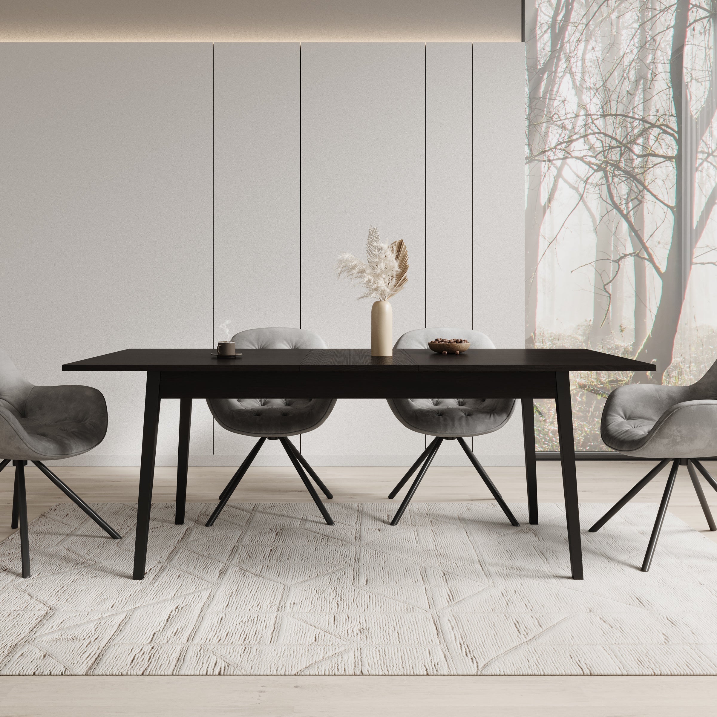 Monor - Eetkamertafel - Zwart - 200x90x76 cm - Image 2