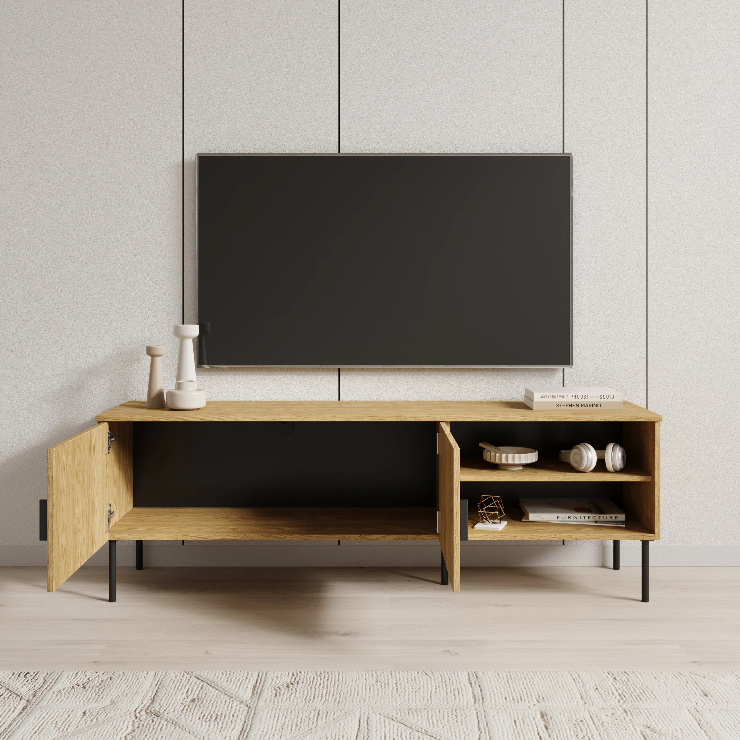 Monor - TV-Meubel - Eiken  - 160x40x54 cm - Image 2