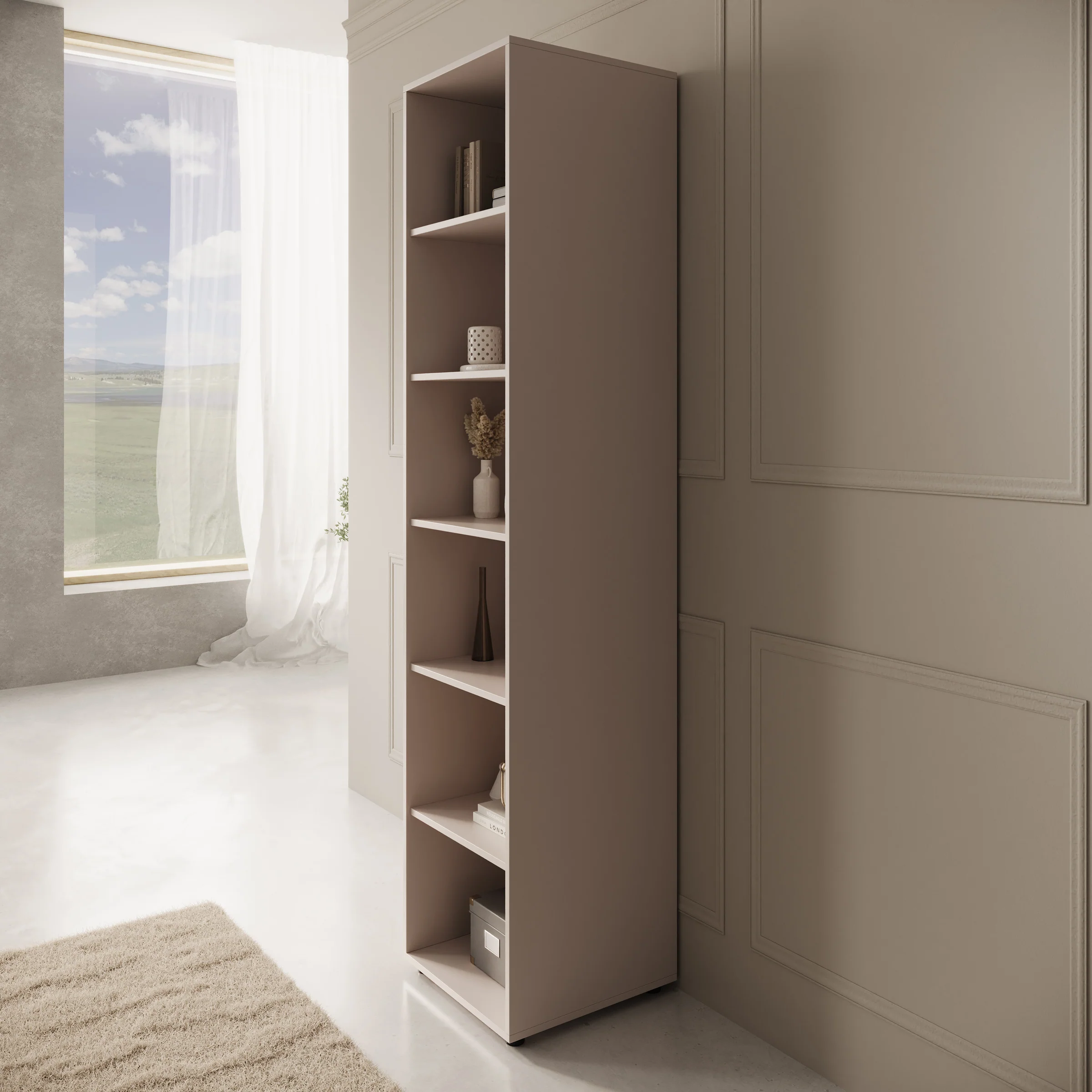Montalo - Boekenkast - Beige - 45x45x206 cm - Image 3