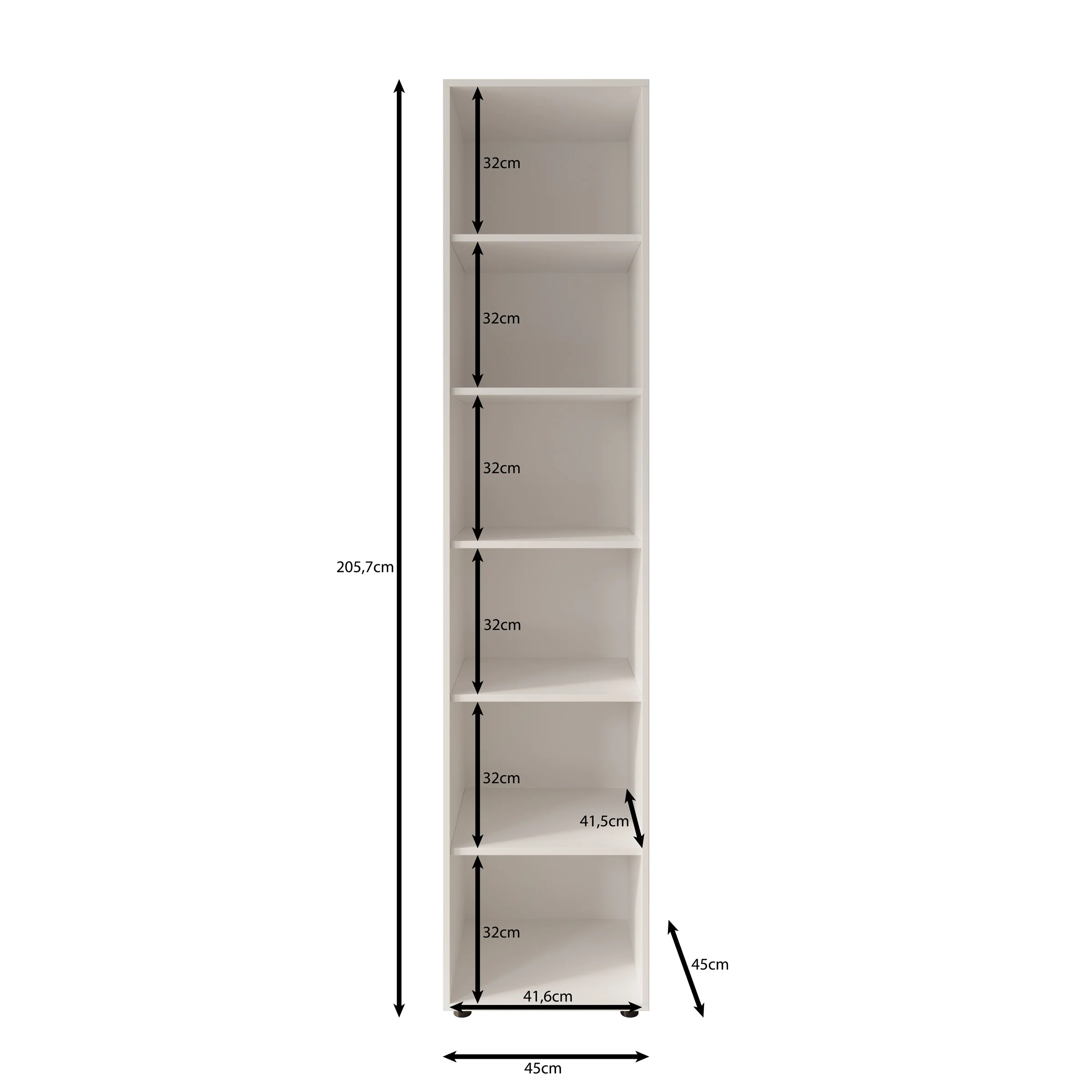 Montalo - Boekenkast - Beige - 45x45x206 cm - Image 4