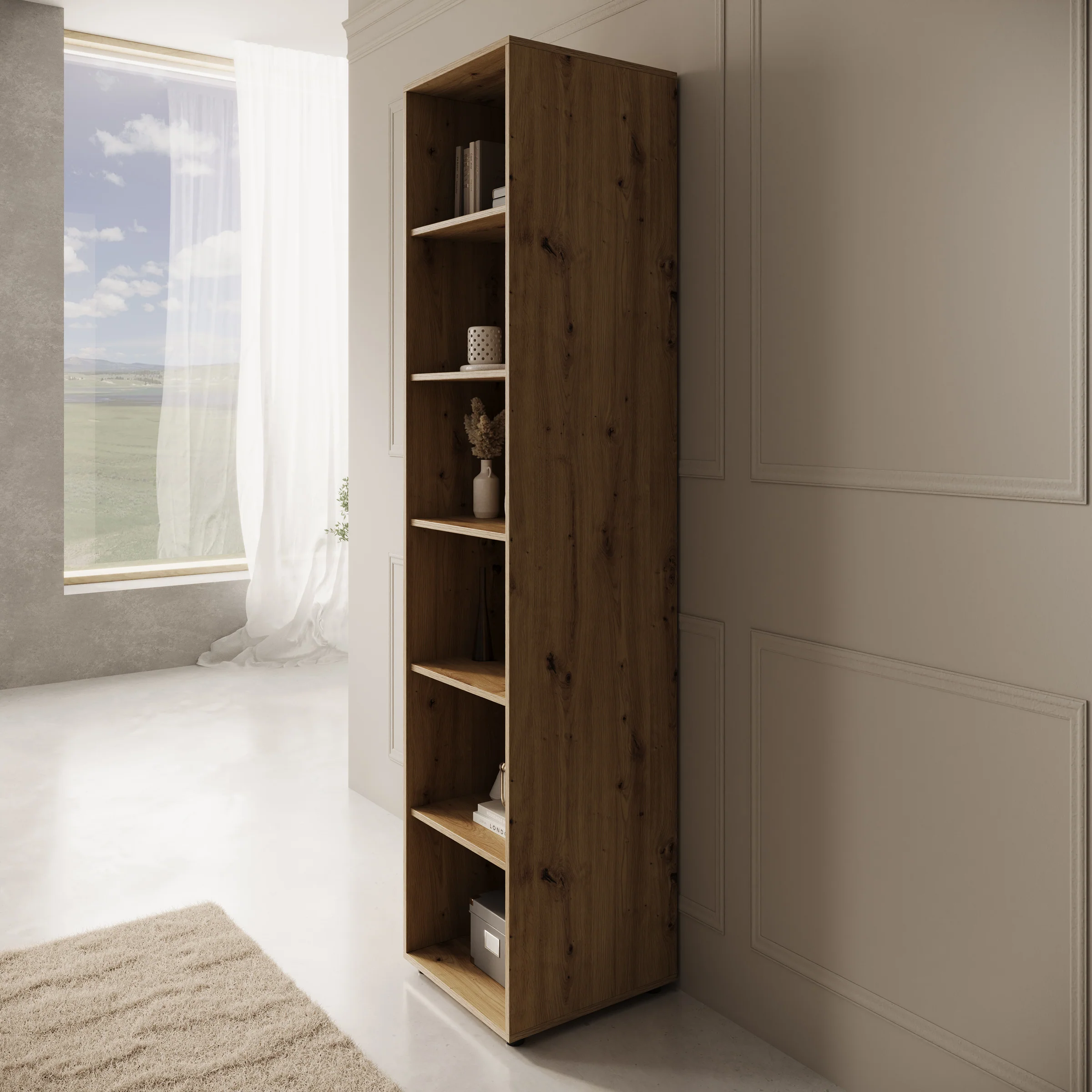 Montalo - Boekenkast - Eikenpatroon - 45x45x206 cm - Image 3