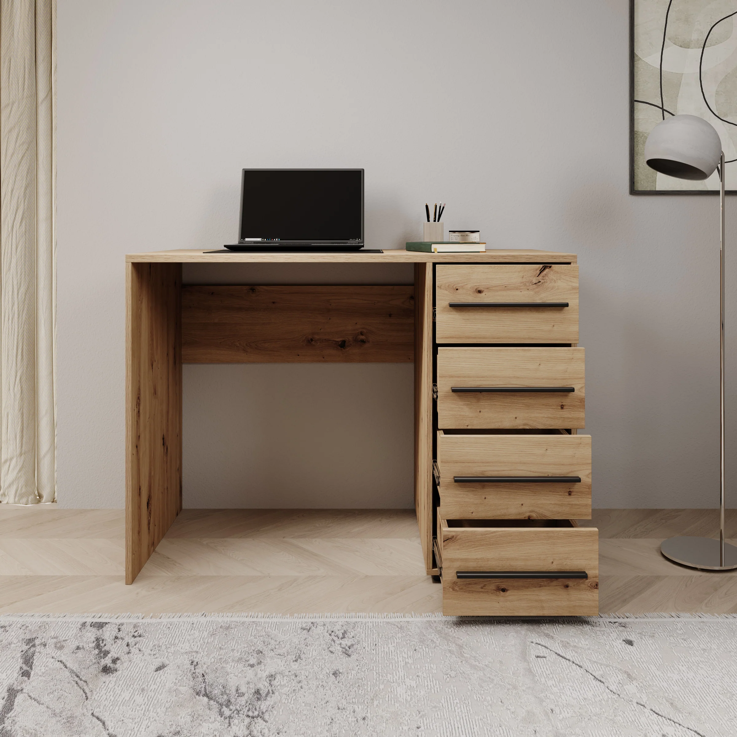 Montalo - Bureau - Eikenpatroon - 120x60x75 cm - Image 2