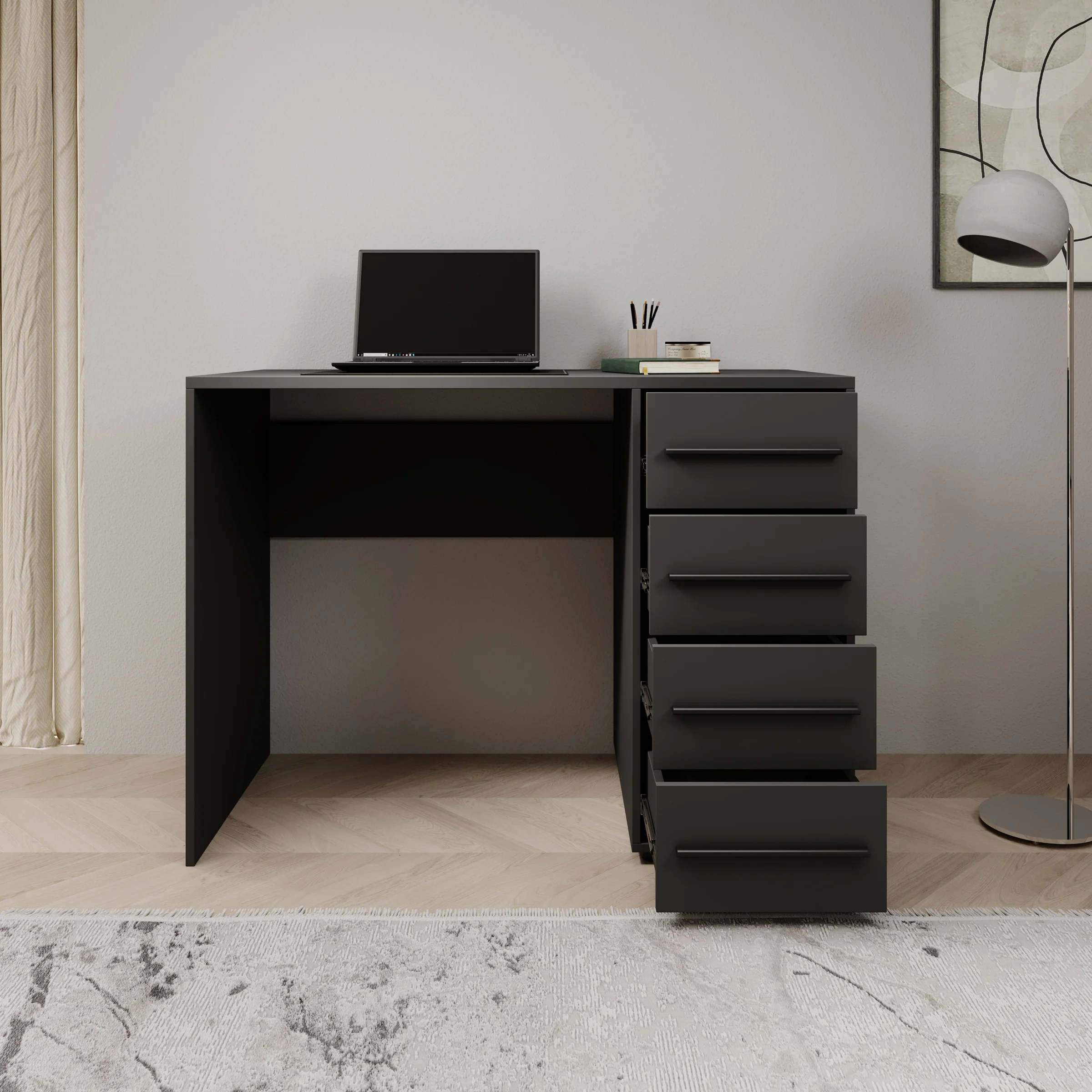 Montalo - Bureau - Zwart - 120x60x75 cm - Image 2