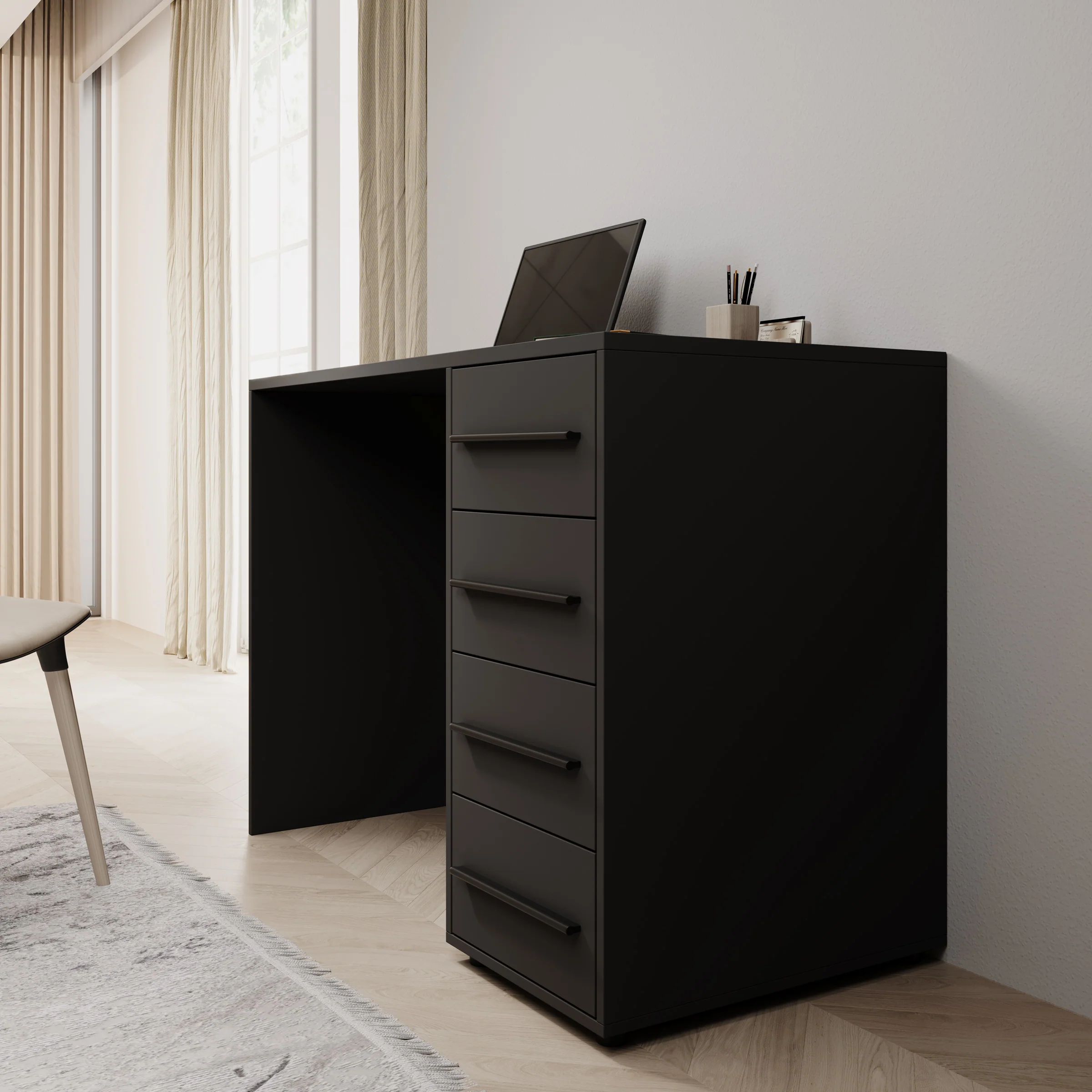 Montalo - Bureau - Zwart - 120x60x75 cm - Image 4