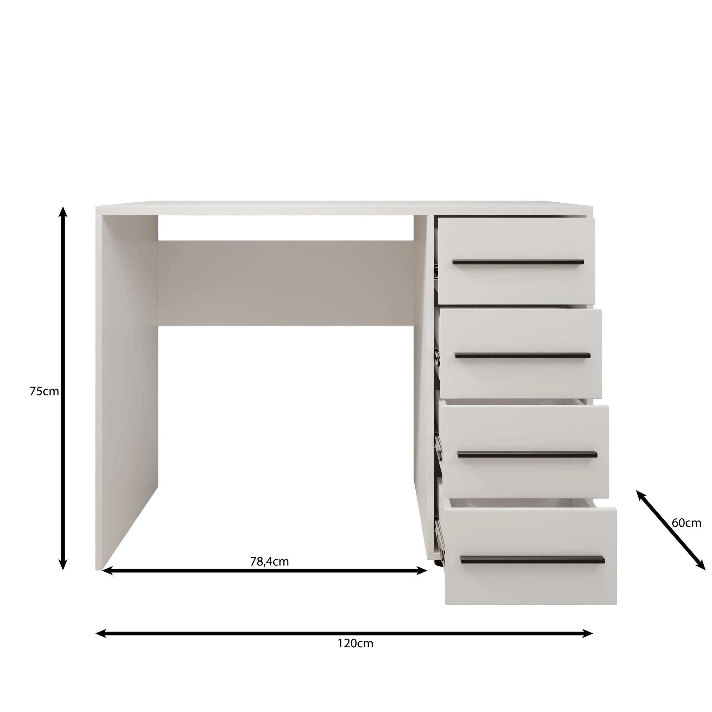 Montalo - Bureau - Zwart - 120x60x75 cm - Image 6