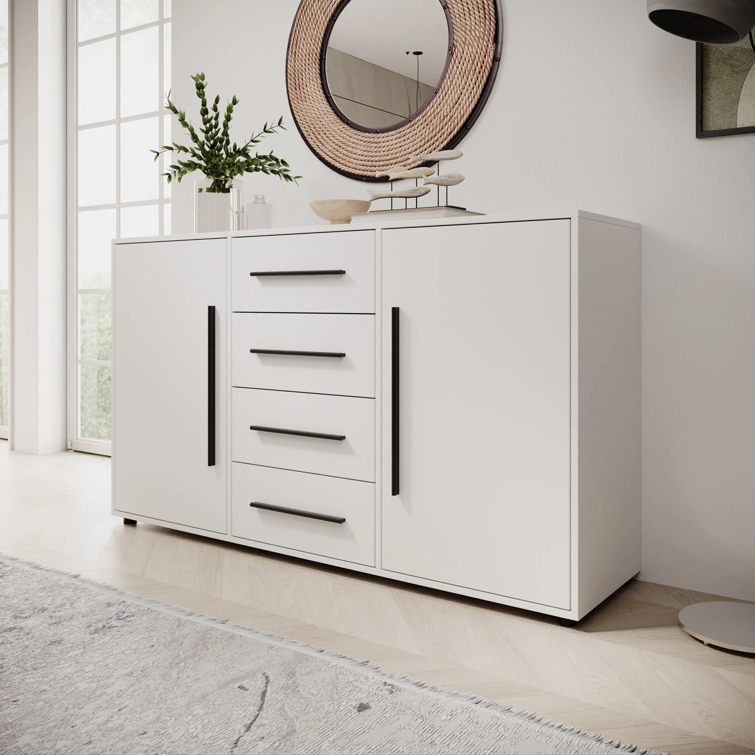 Montalo - Dressoir - Wit - 150x40x87 cm