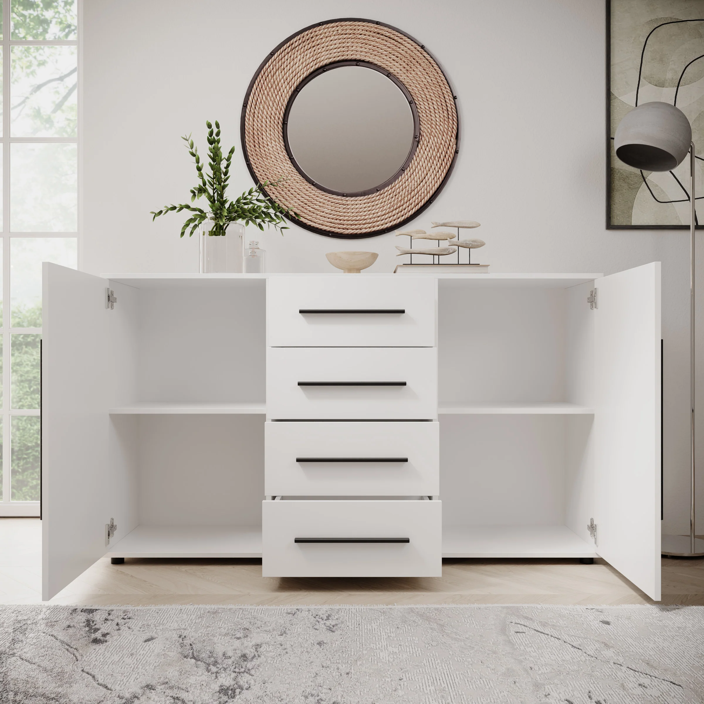 Montalo - Dressoir - Wit - 150x40x87 cm - Image 2