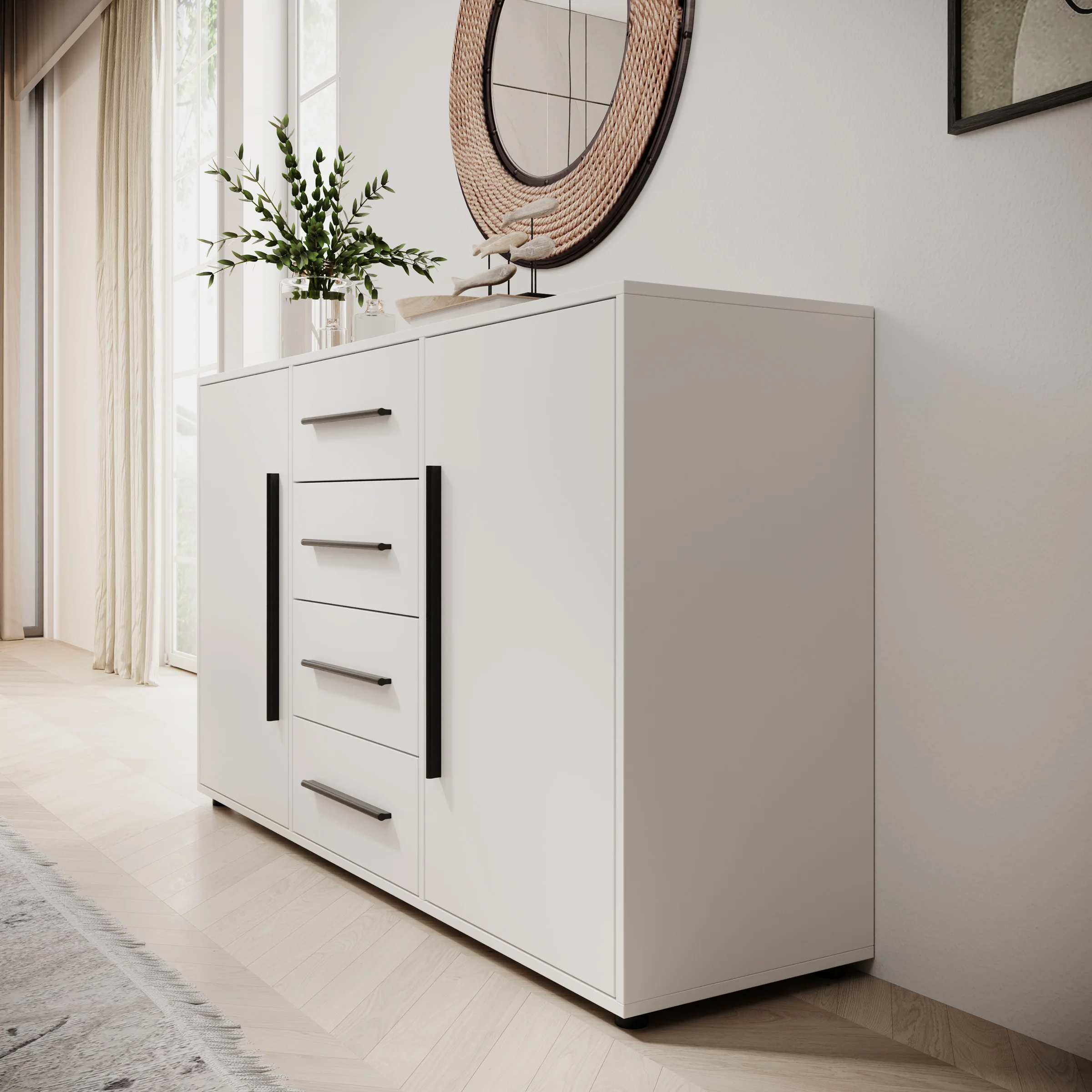 Montalo - Dressoir - Wit - 150x40x87 cm - Image 4