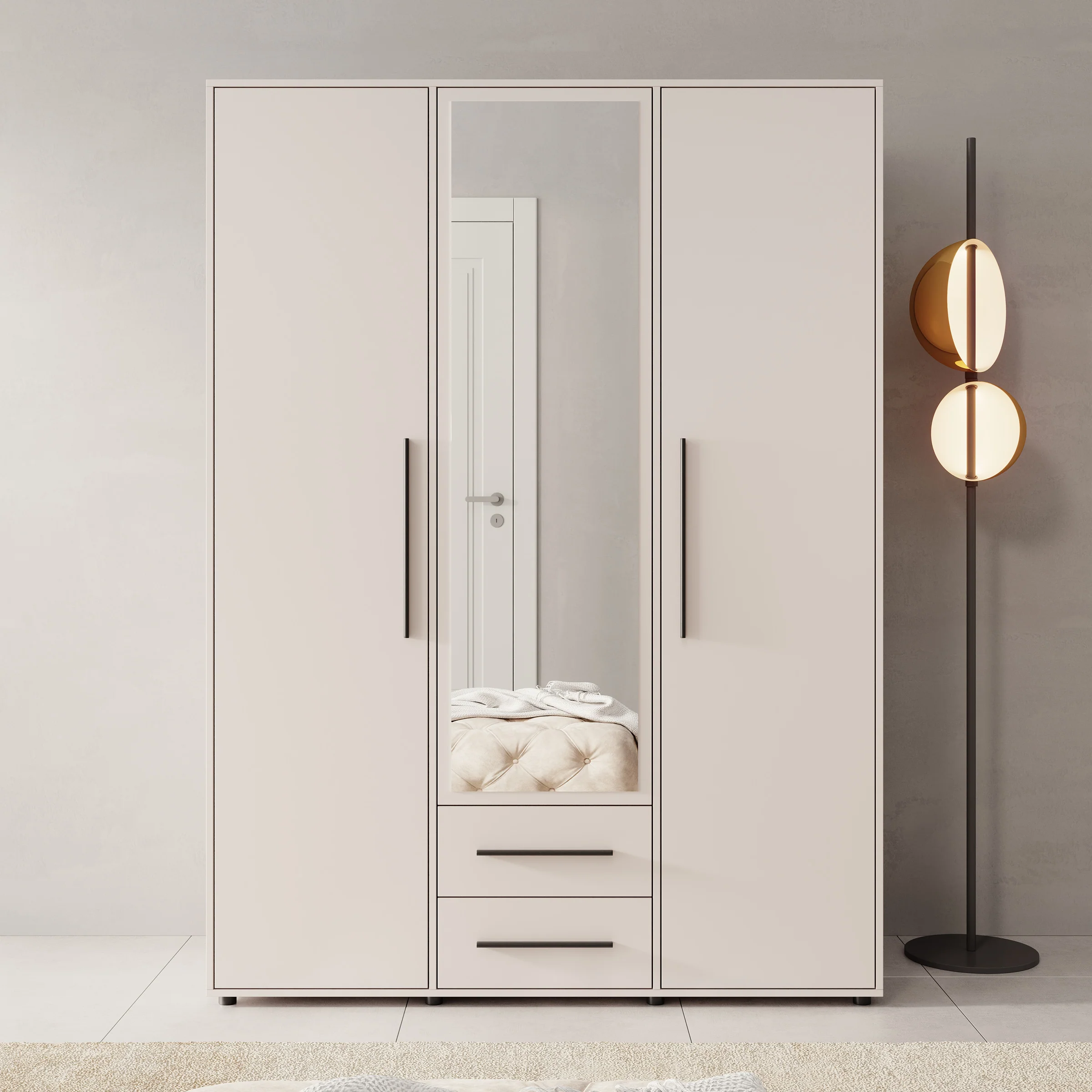 Montalo - Kledingkast 3-deurs - Beige - 150x59x206 cm - Image 3