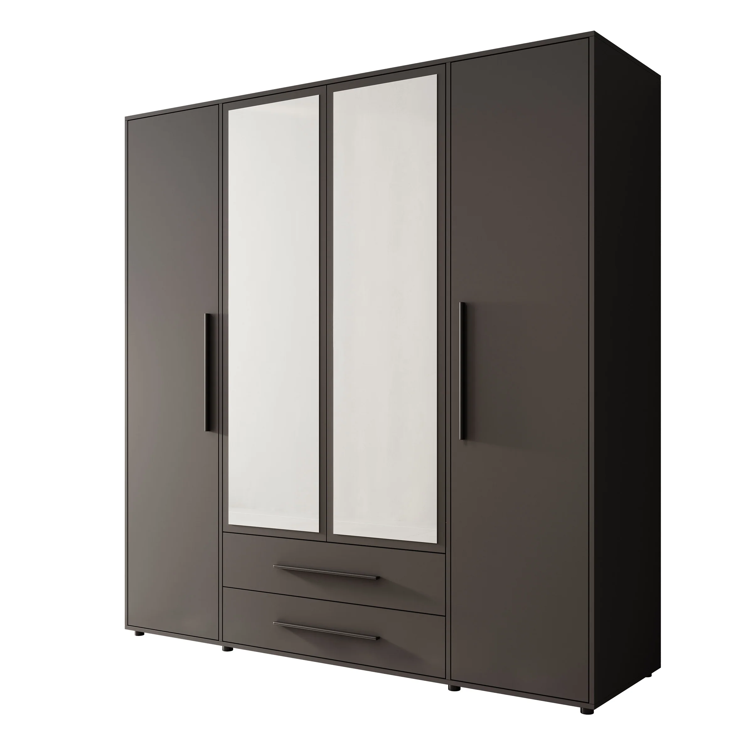 Montalo - Kledingkast 4-deurs - Zwart - 198x59x206 cm - Image 6