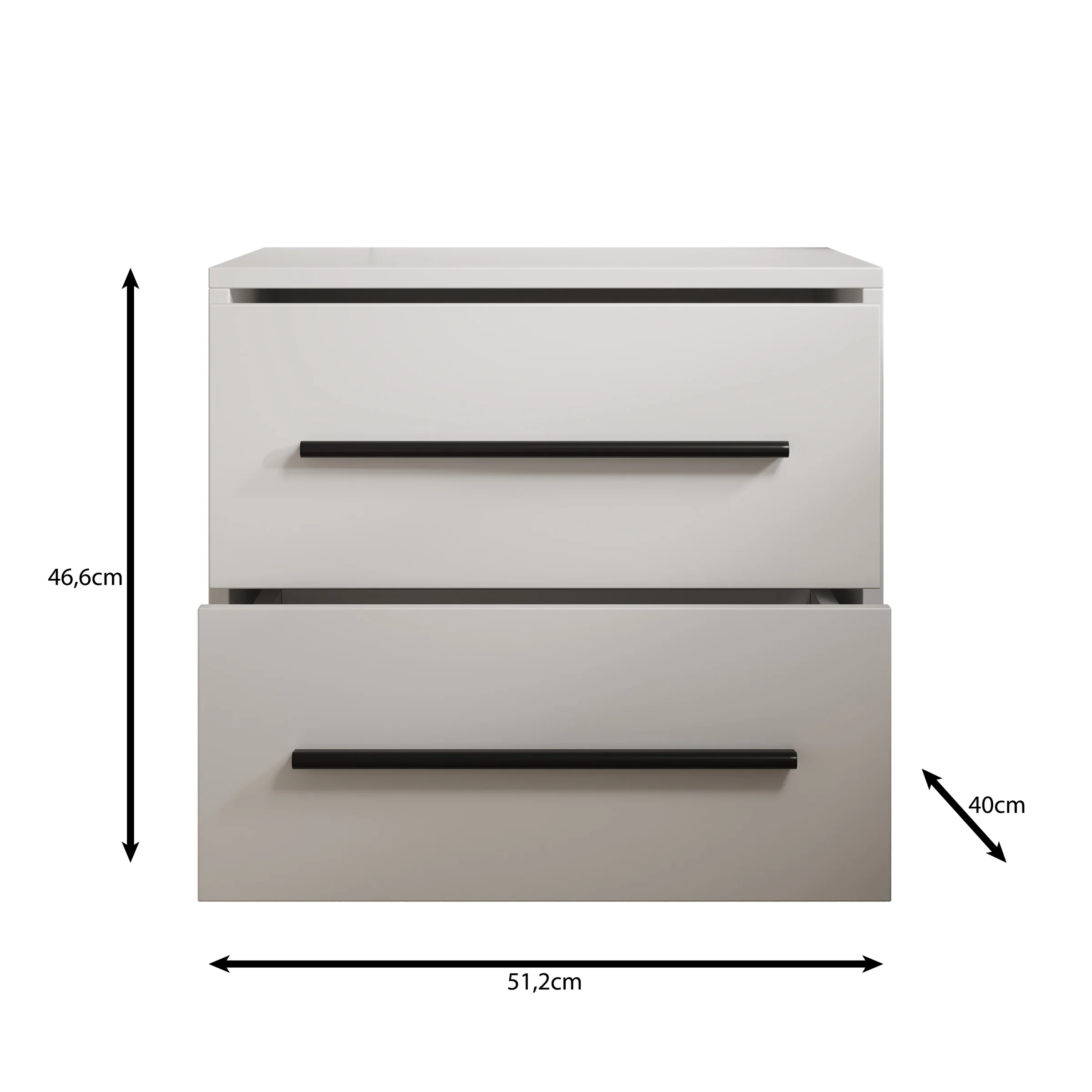 Montalo - Nachtkastje - Wit - 51x40x47 cm - Image 5