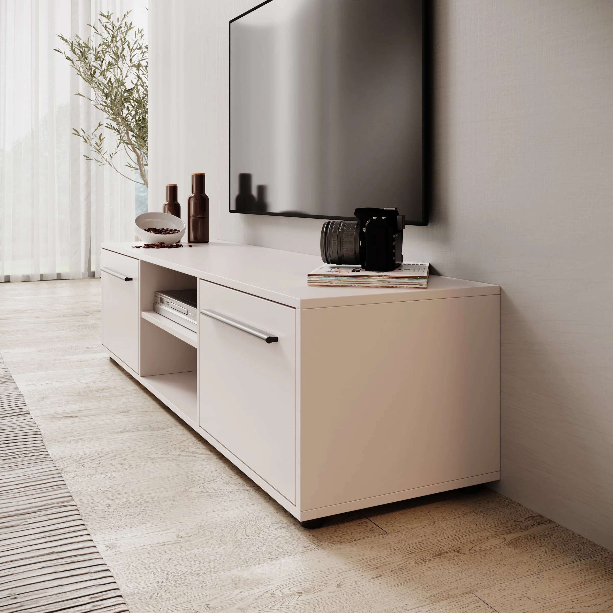 Montalo - TV-Meubel - Beige - 150x40x38 cm - Image 4