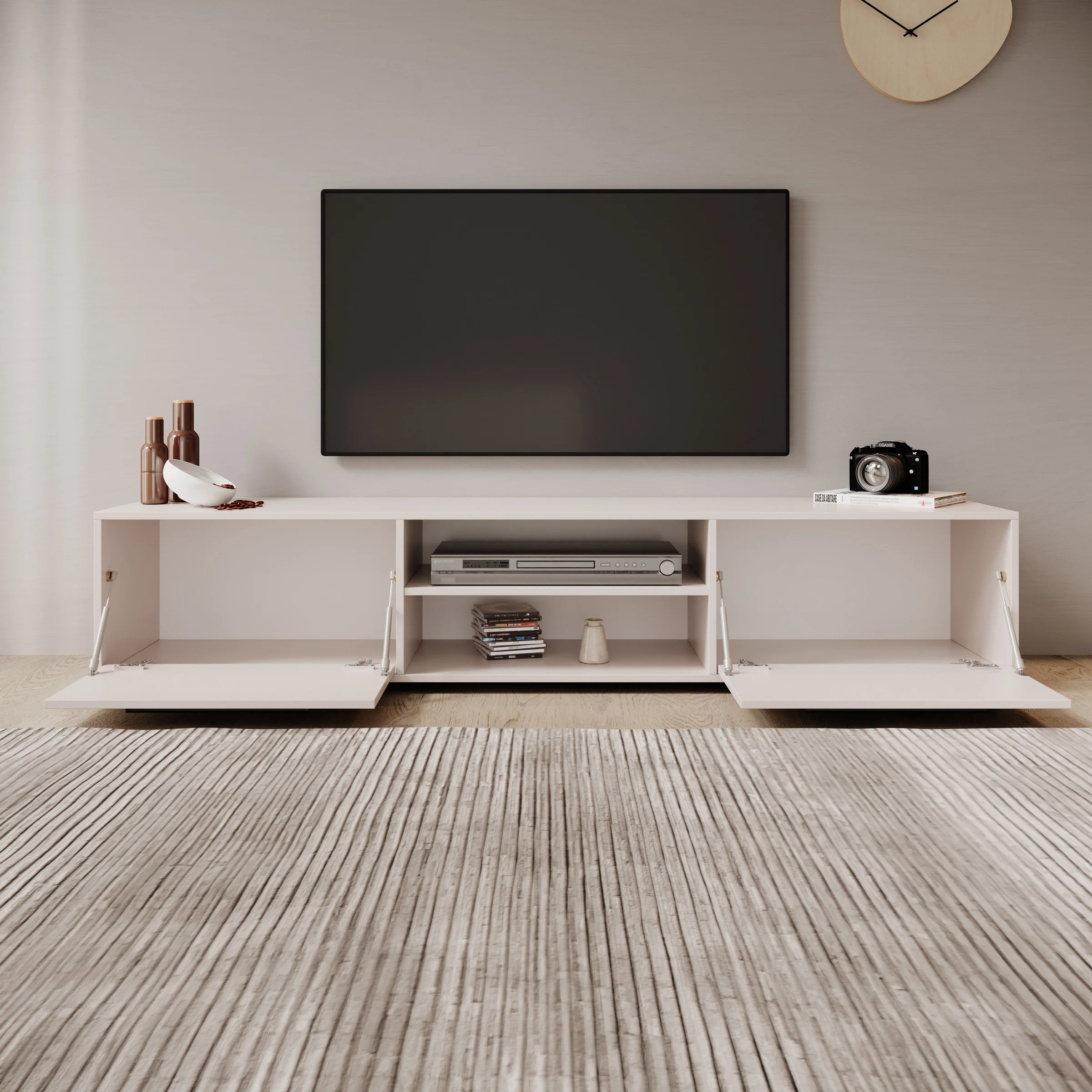 Montalo - TV-Meubel - Beige - 190x40x38 cm - Image 2