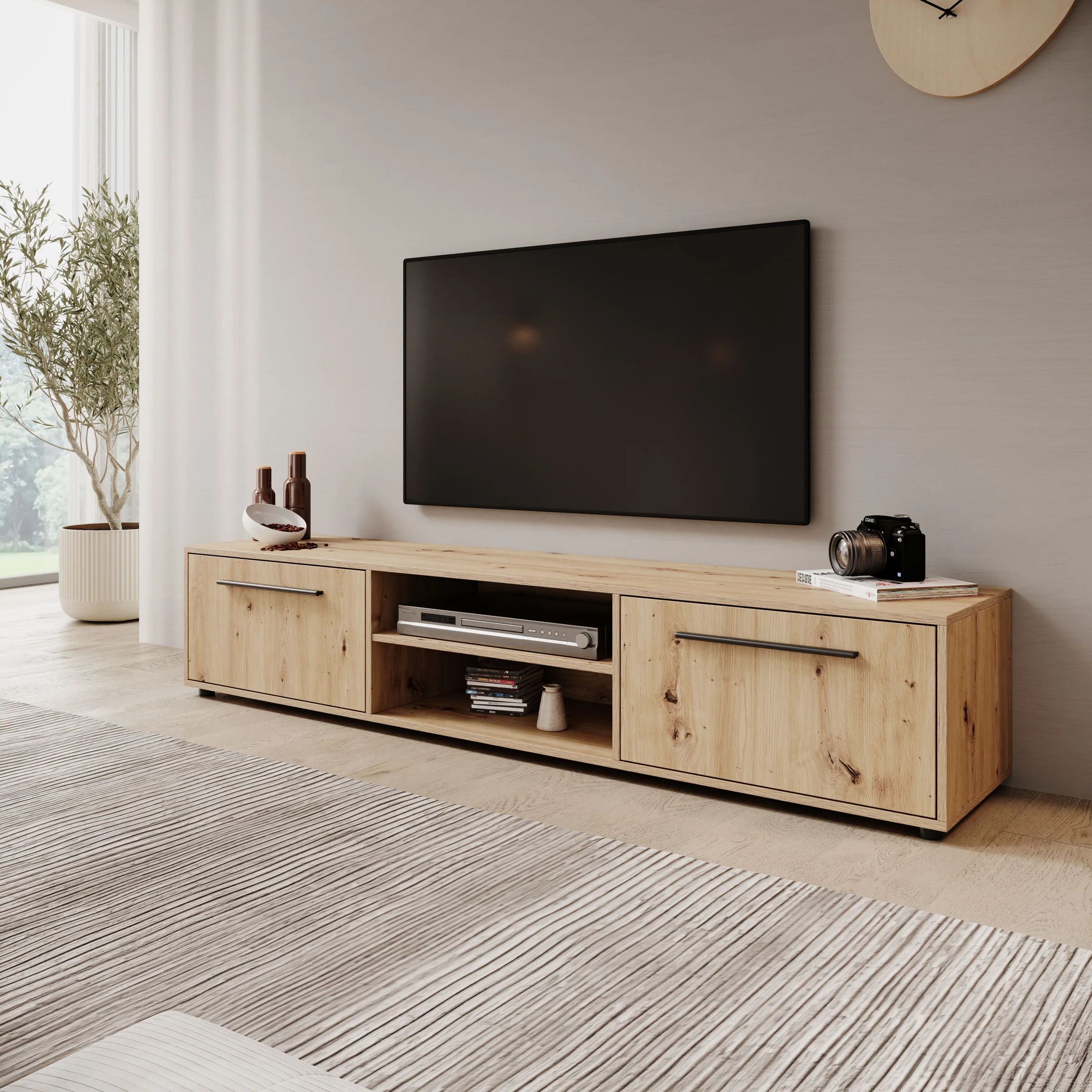 Montalo - TV-Meubel - Eikenpatroon - 190x40x38 cm