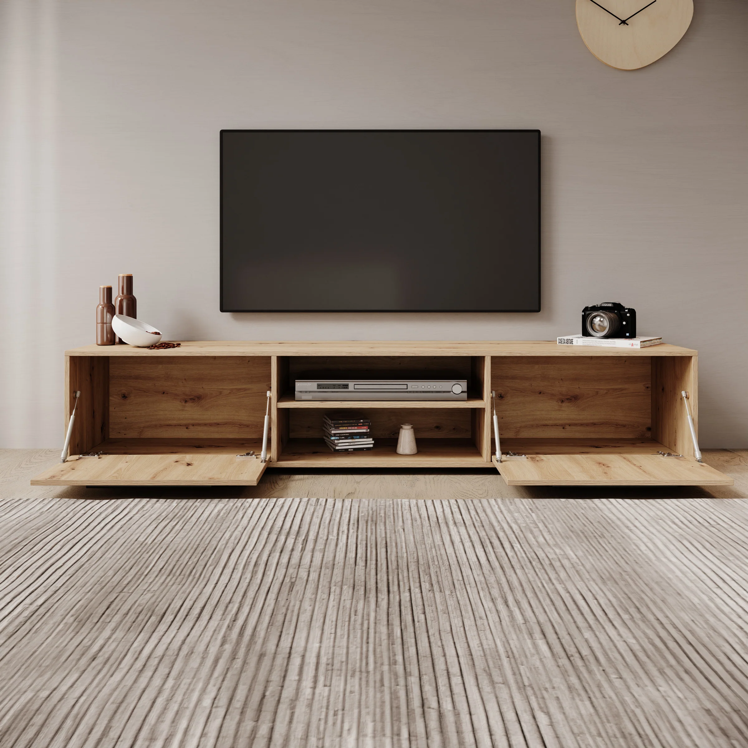 Montalo - TV-Meubel - Eikenpatroon - 190x40x38 cm - Image 2