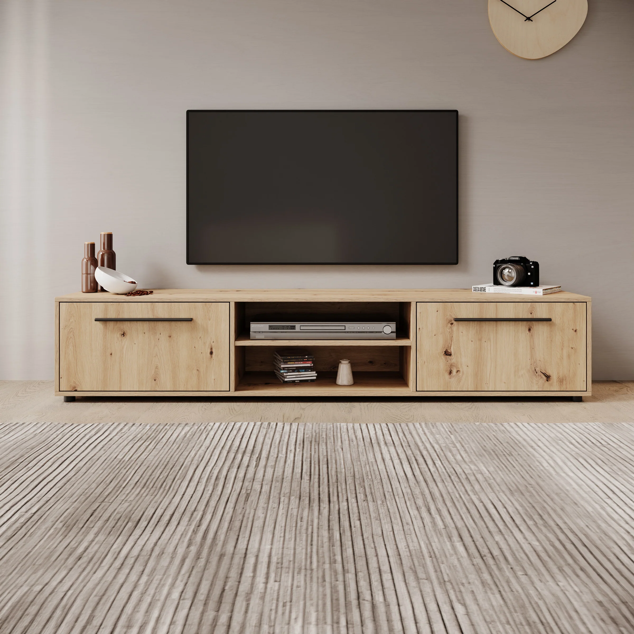 Montalo - TV-Meubel - Eikenpatroon - 190x40x38 cm - Image 3