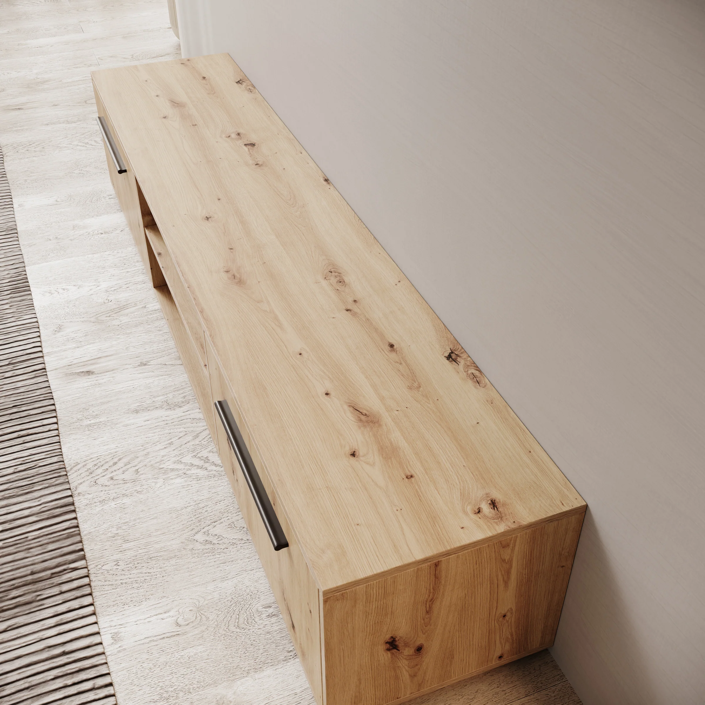 Montalo - TV-Meubel - Eikenpatroon - 190x40x38 cm - Image 5