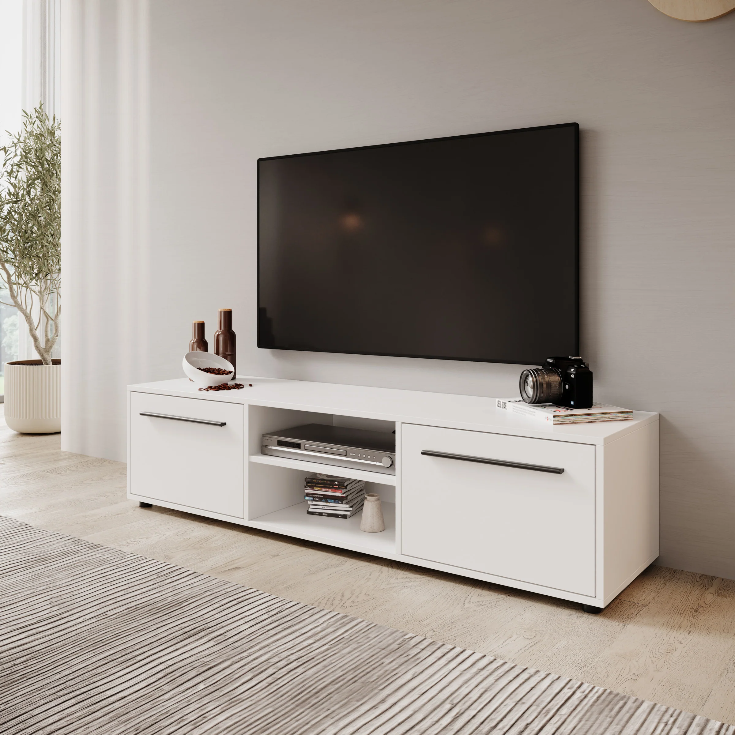 Montalo - TV-Meubel - Wit - 150x40x38 cm