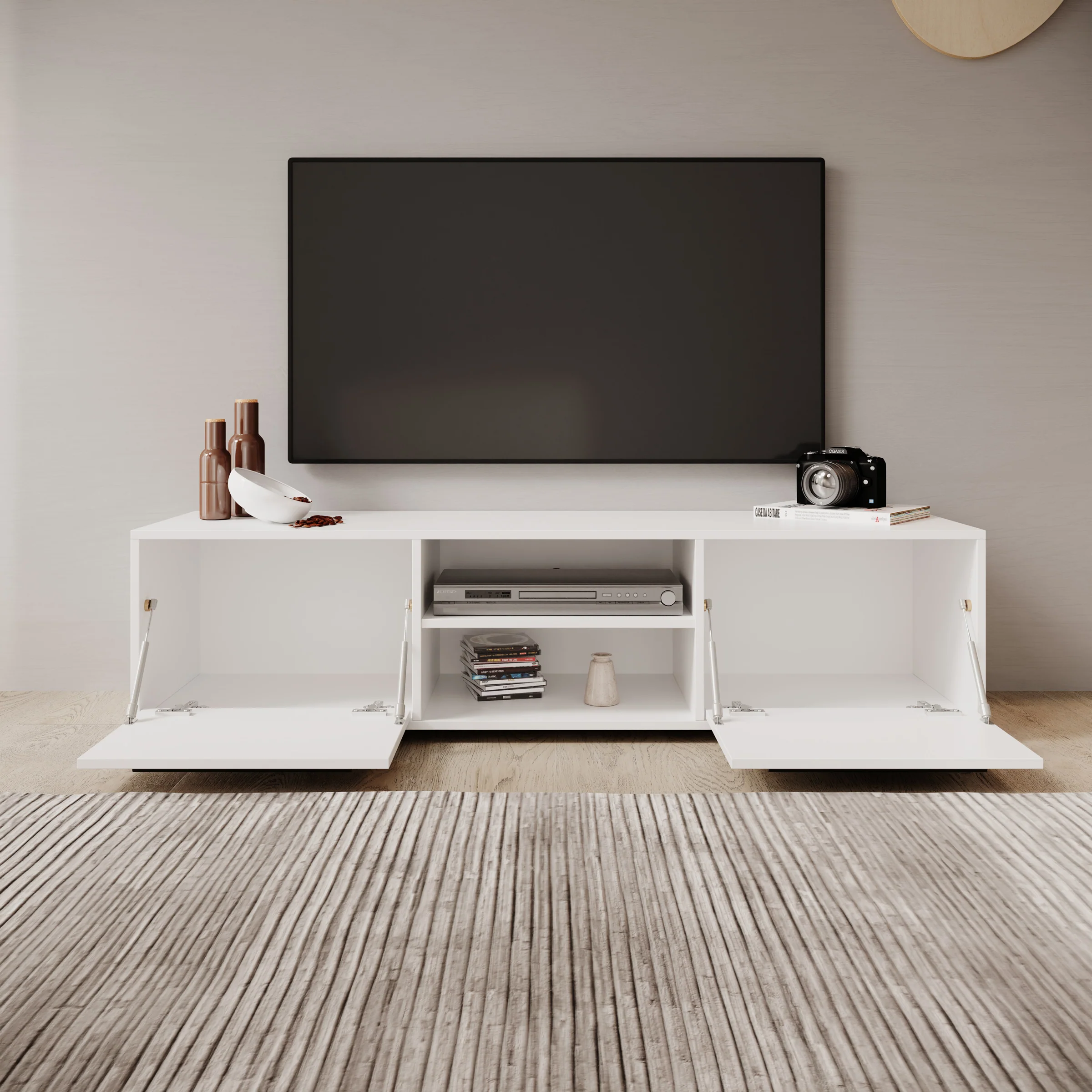 Montalo - TV-Meubel - Wit - 150x40x38 cm - Image 2