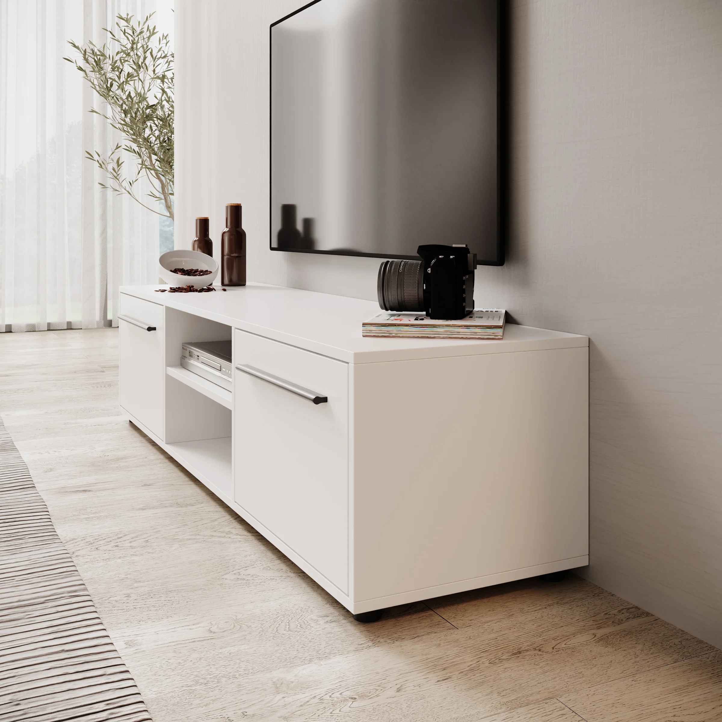 Montalo - TV-Meubel - Wit - 150x40x38 cm - Image 4