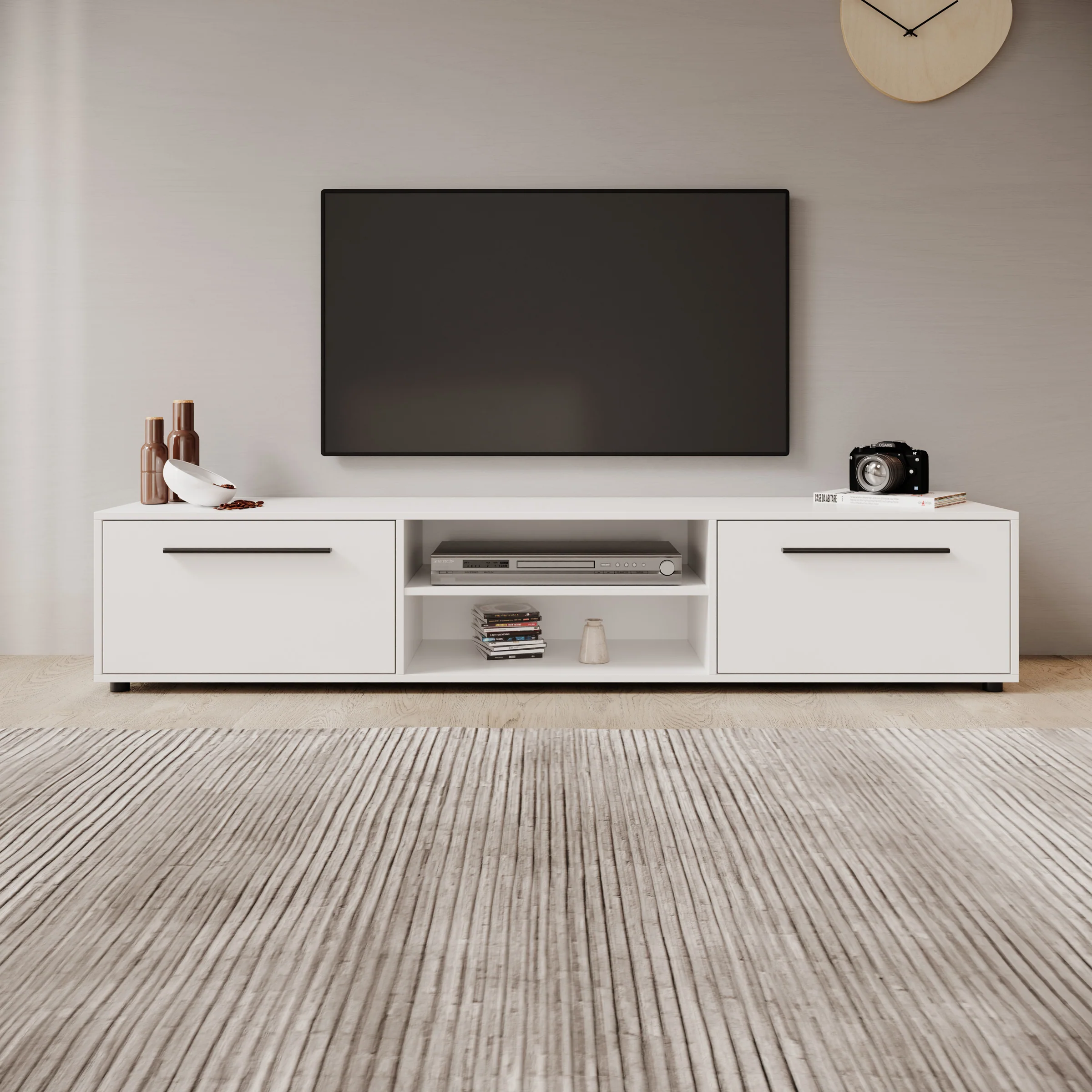 Montalo - TV-Meubel - Wit - 190x40x38 cm - Image 3