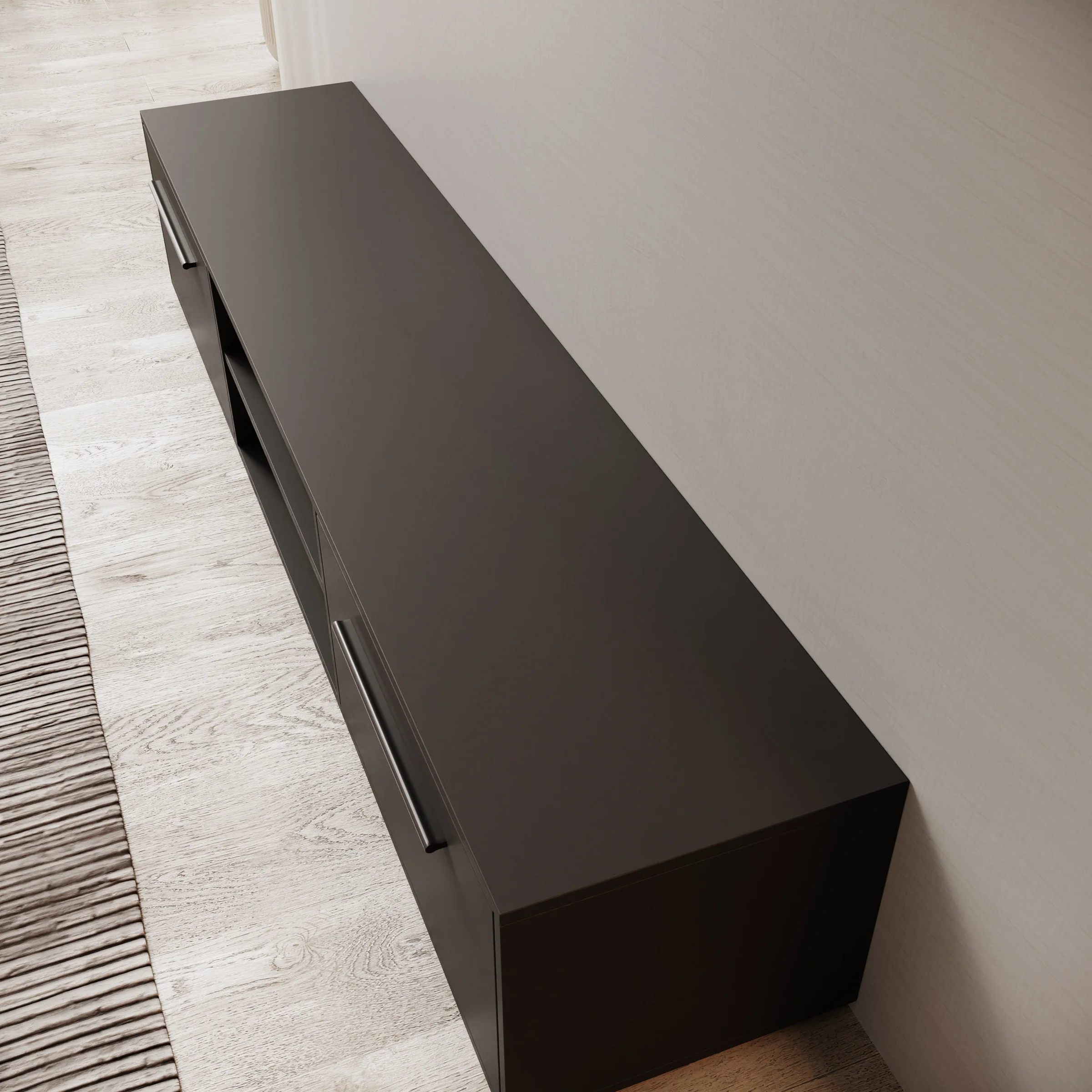 Montalo - TV-Meubel - Zwart - 190x40x38 cm - Image 5