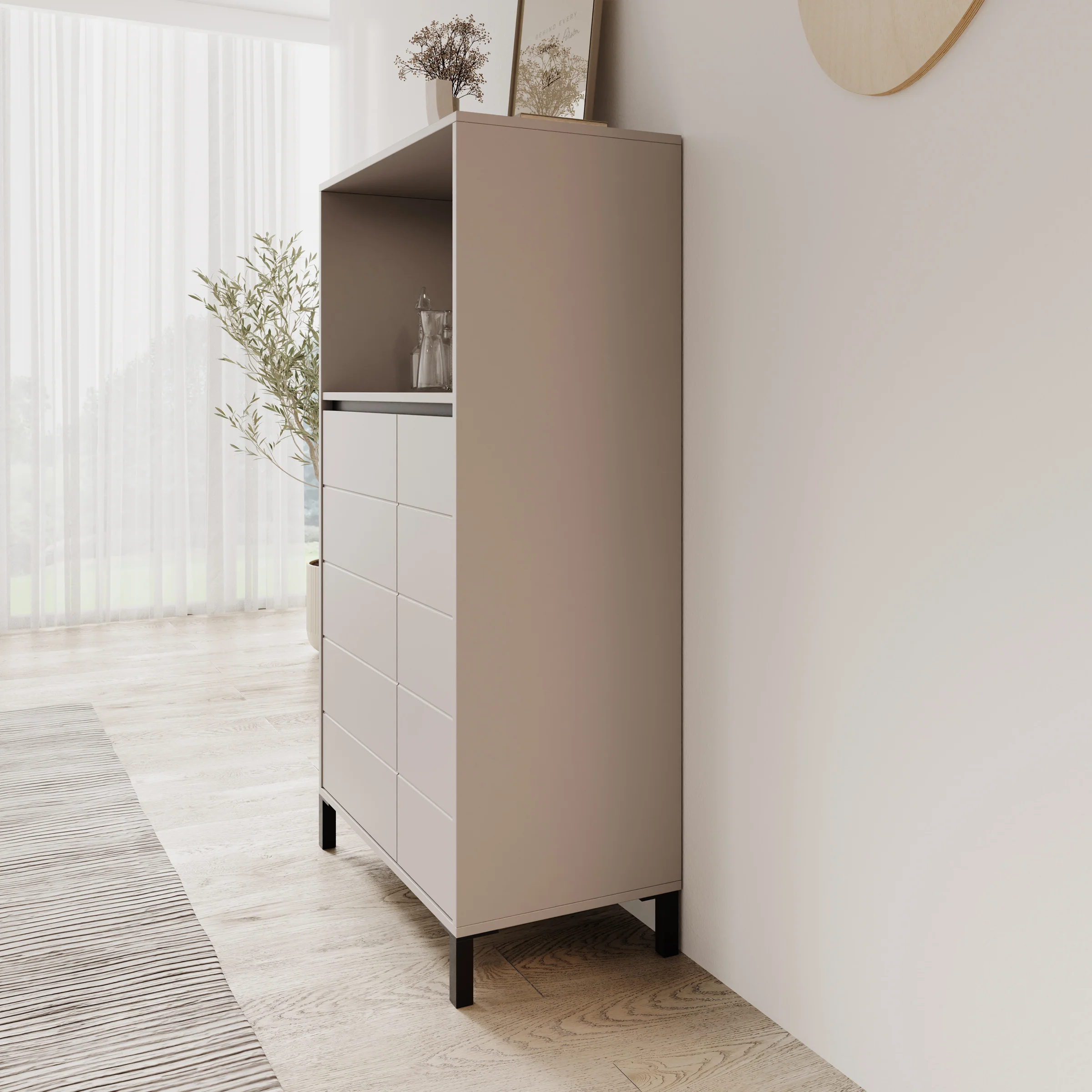Montellini - Dressoir - Beige - 74x40x135 cm - Image 4
