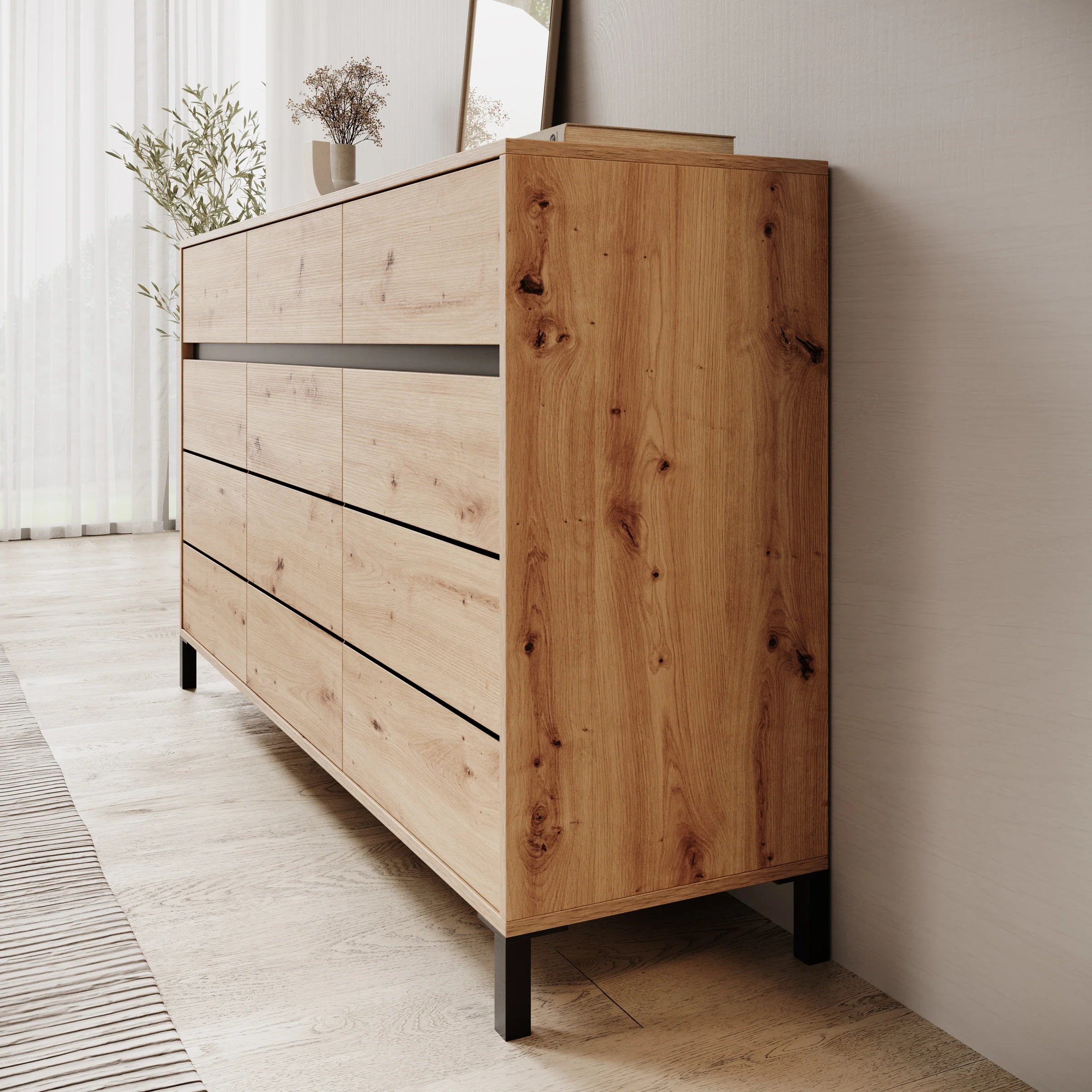 Montellini - Dressoir - Eikenpatroon - 157x40x90 cm - Image 4