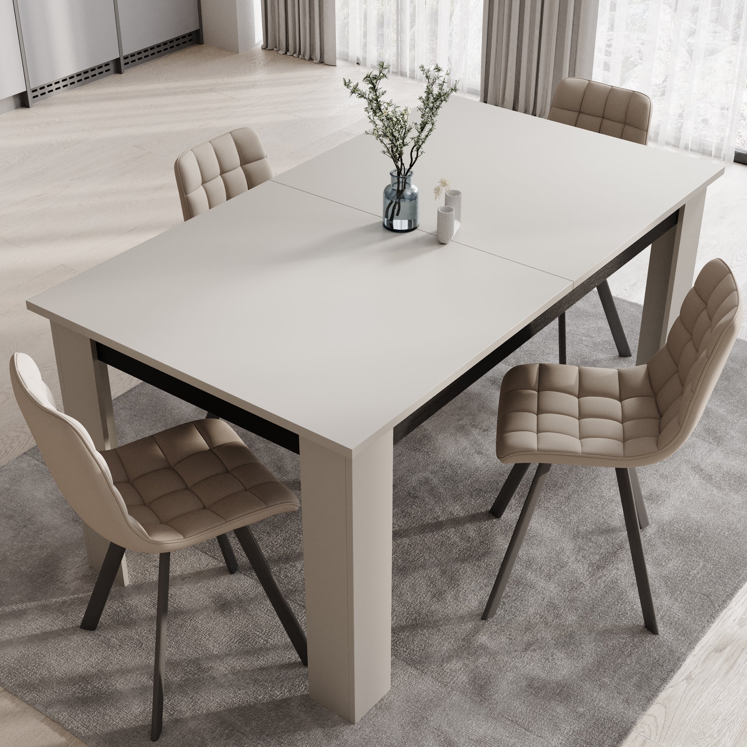 Montellini - Eetkamertafel - Beige - 160x90x77 cm - Image 4