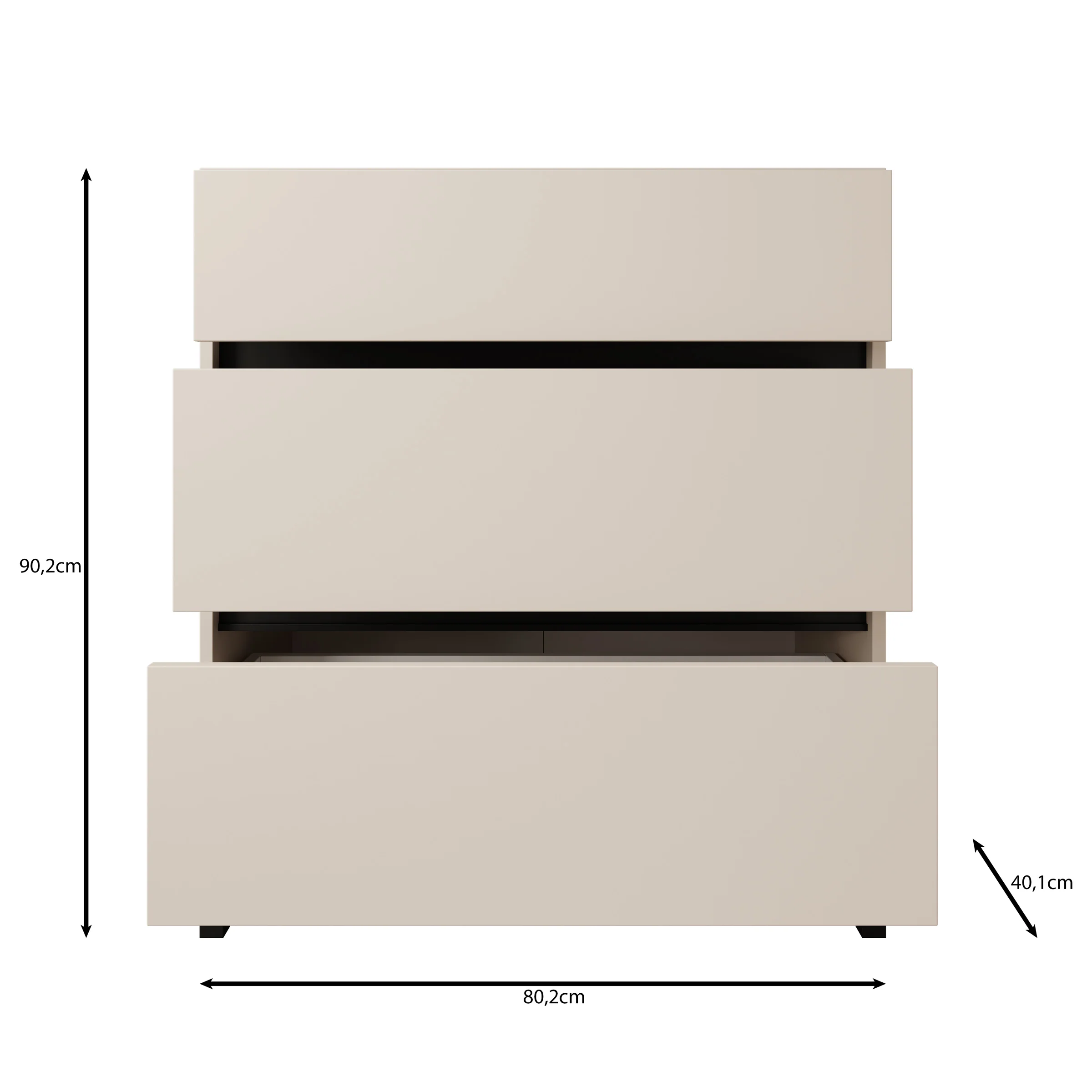 Montellini - Ladekast met 3 lades - Eikenpatroon - 80x40x90 - Image 6