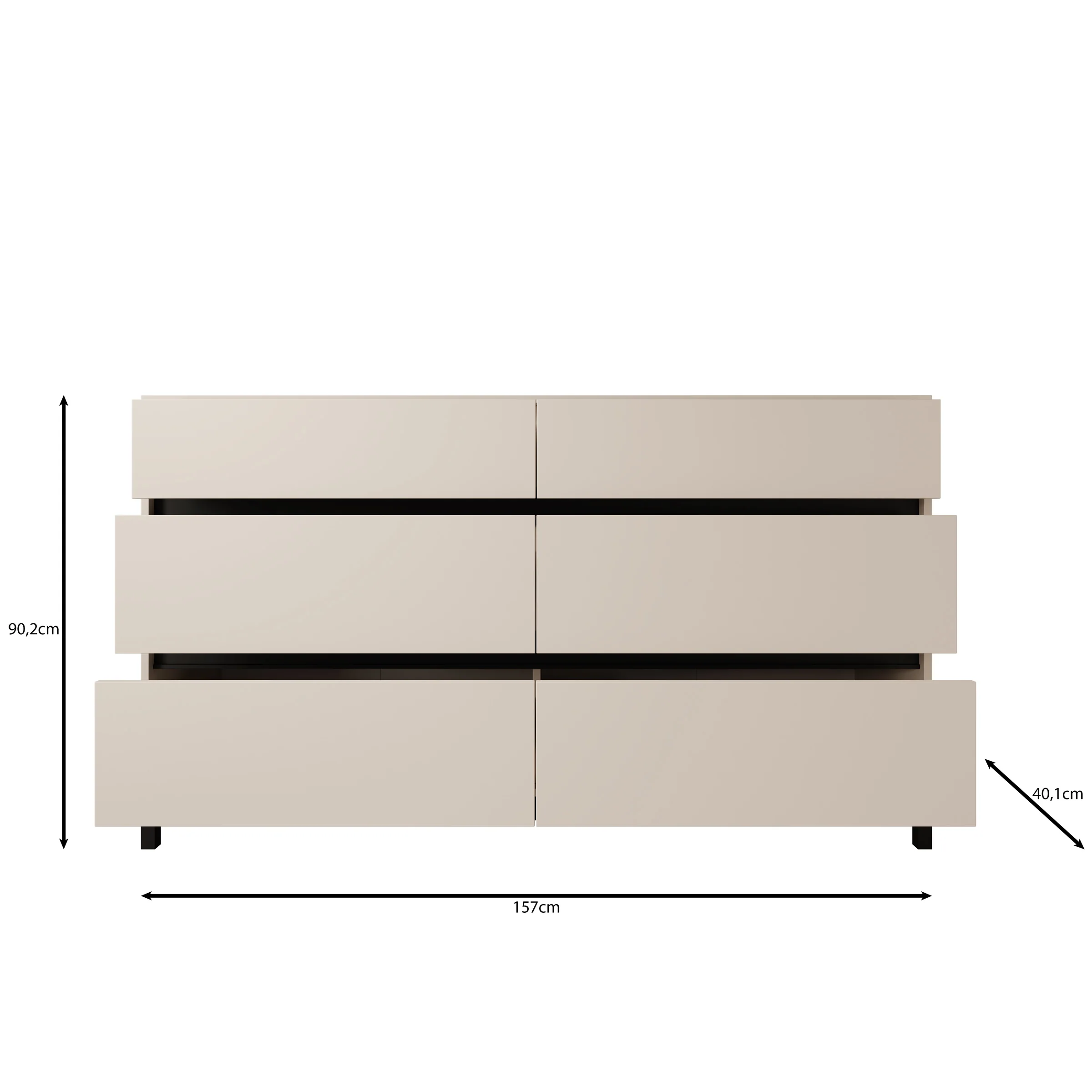Montellini - Ladekast met 6 lades - Eikenpatroon - 157x40x90 - Image 6
