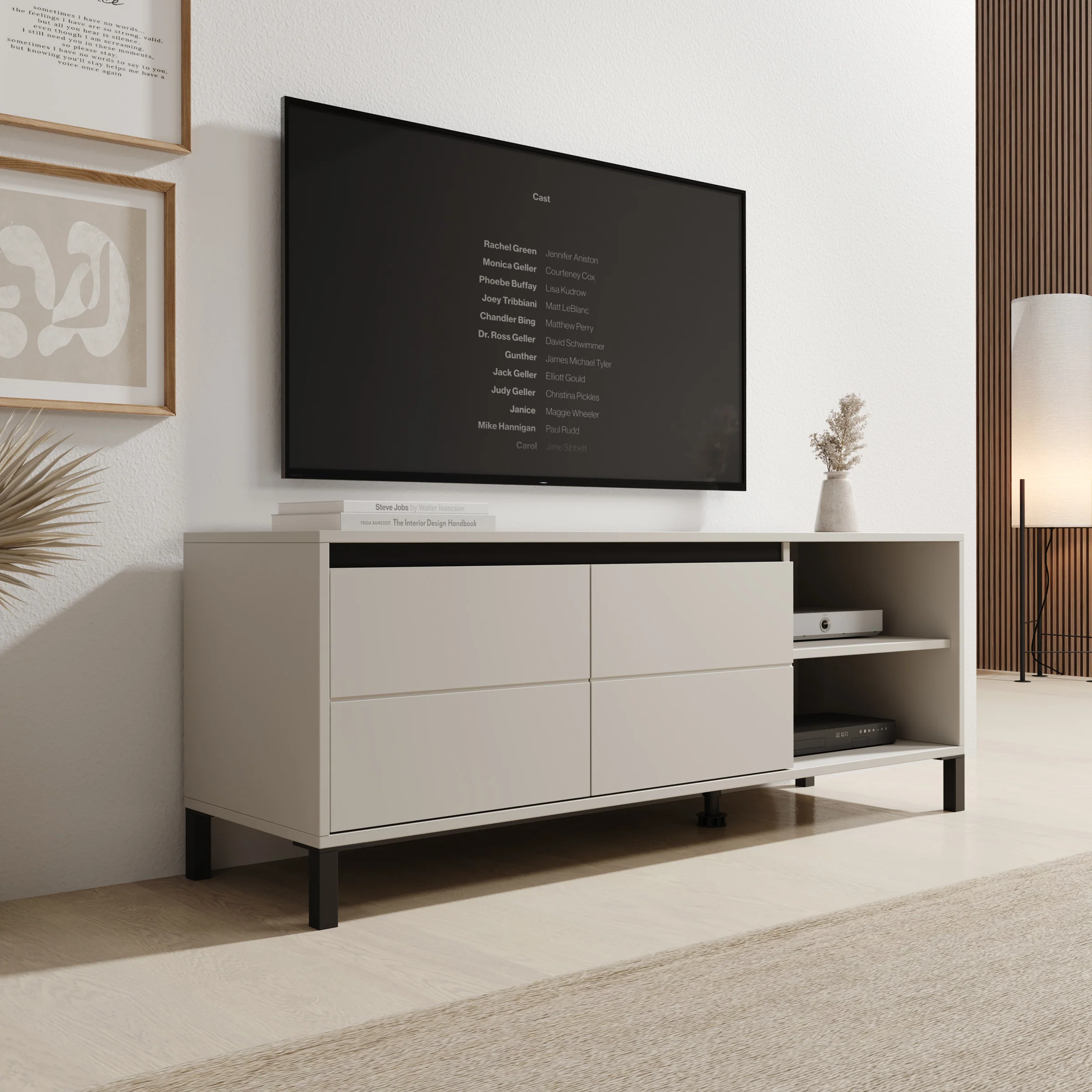 Montellini - TV-Meubel - Beige - 138x40x52 cm