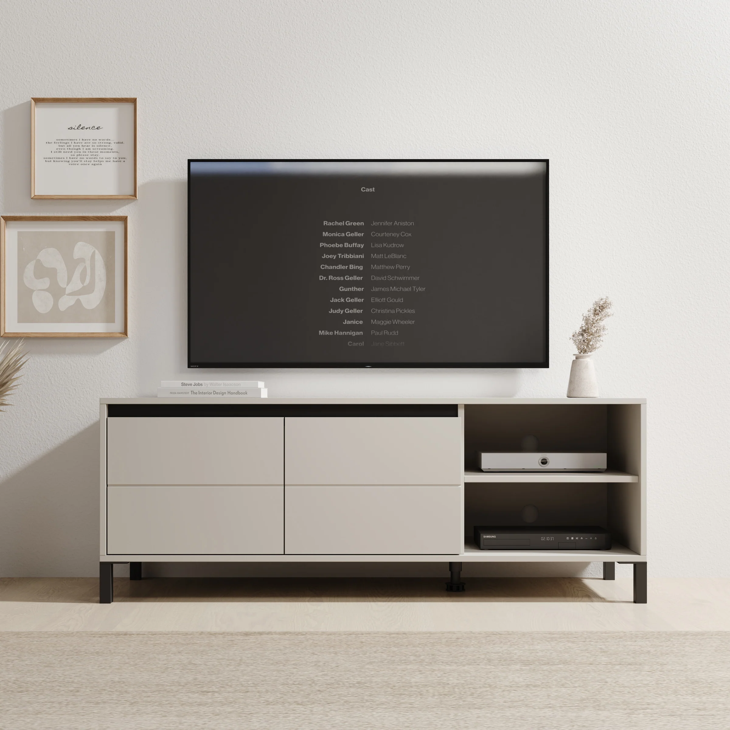 Montellini - TV-Meubel - Beige - 138x40x52 cm - Image 3