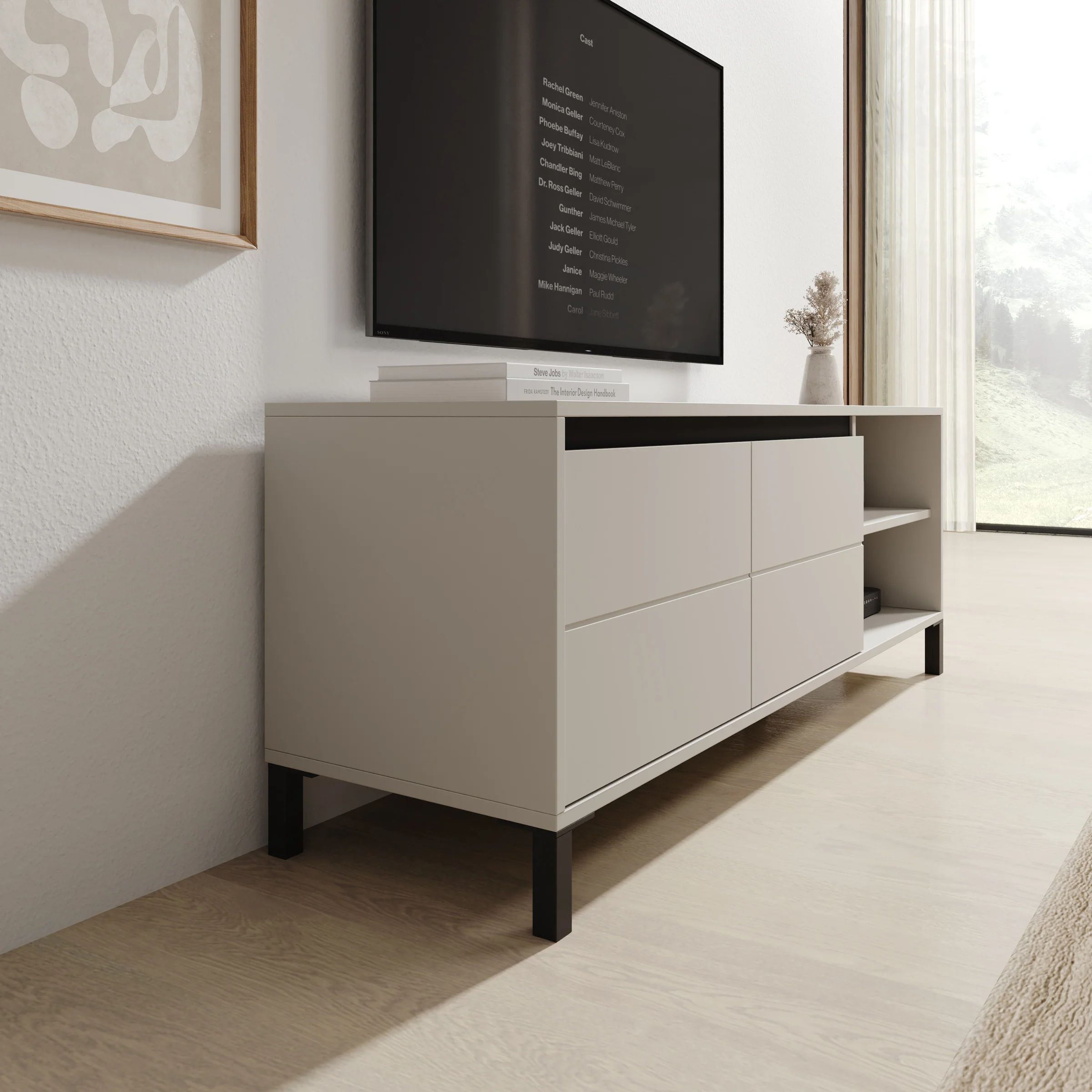 Montellini - TV-Meubel - Beige - 138x40x52 cm - Image 4