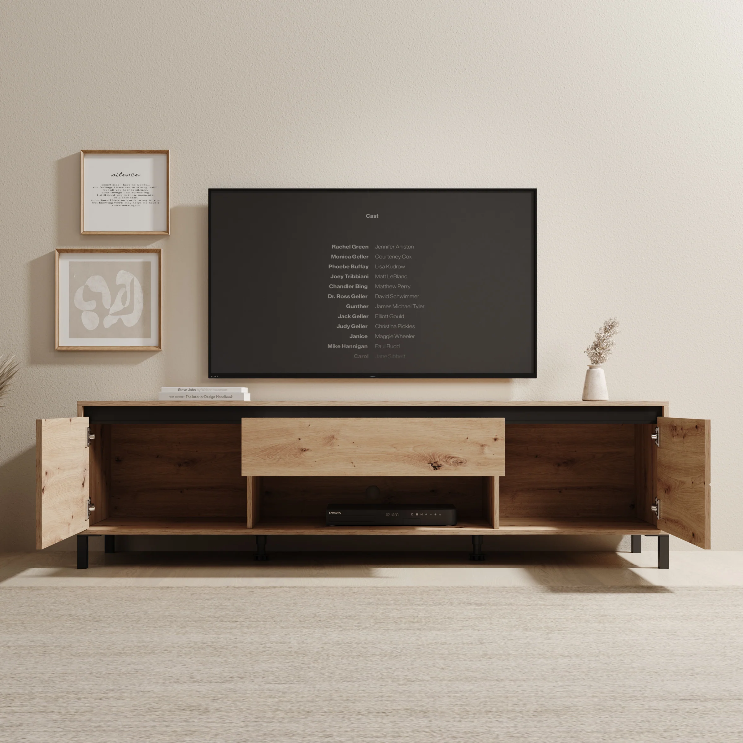 Montellini - TV-Meubel - Beige - 183x40x52 cm - Image 2
