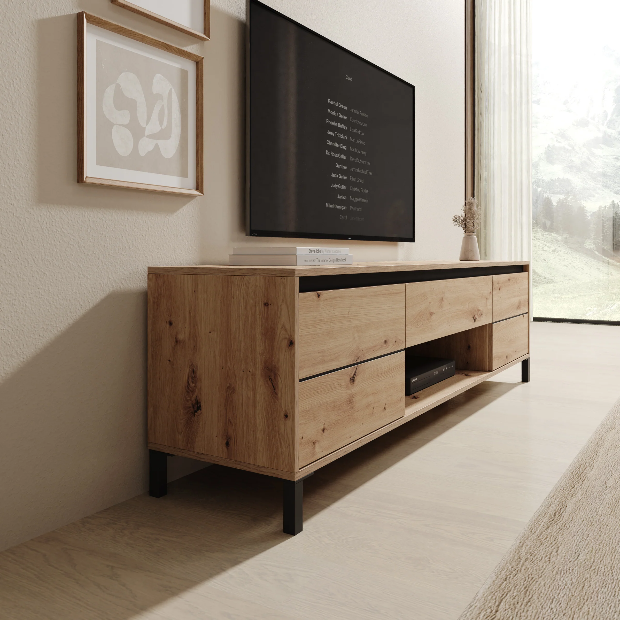Montellini - TV-Meubel - Beige - 183x40x52 cm - Image 4