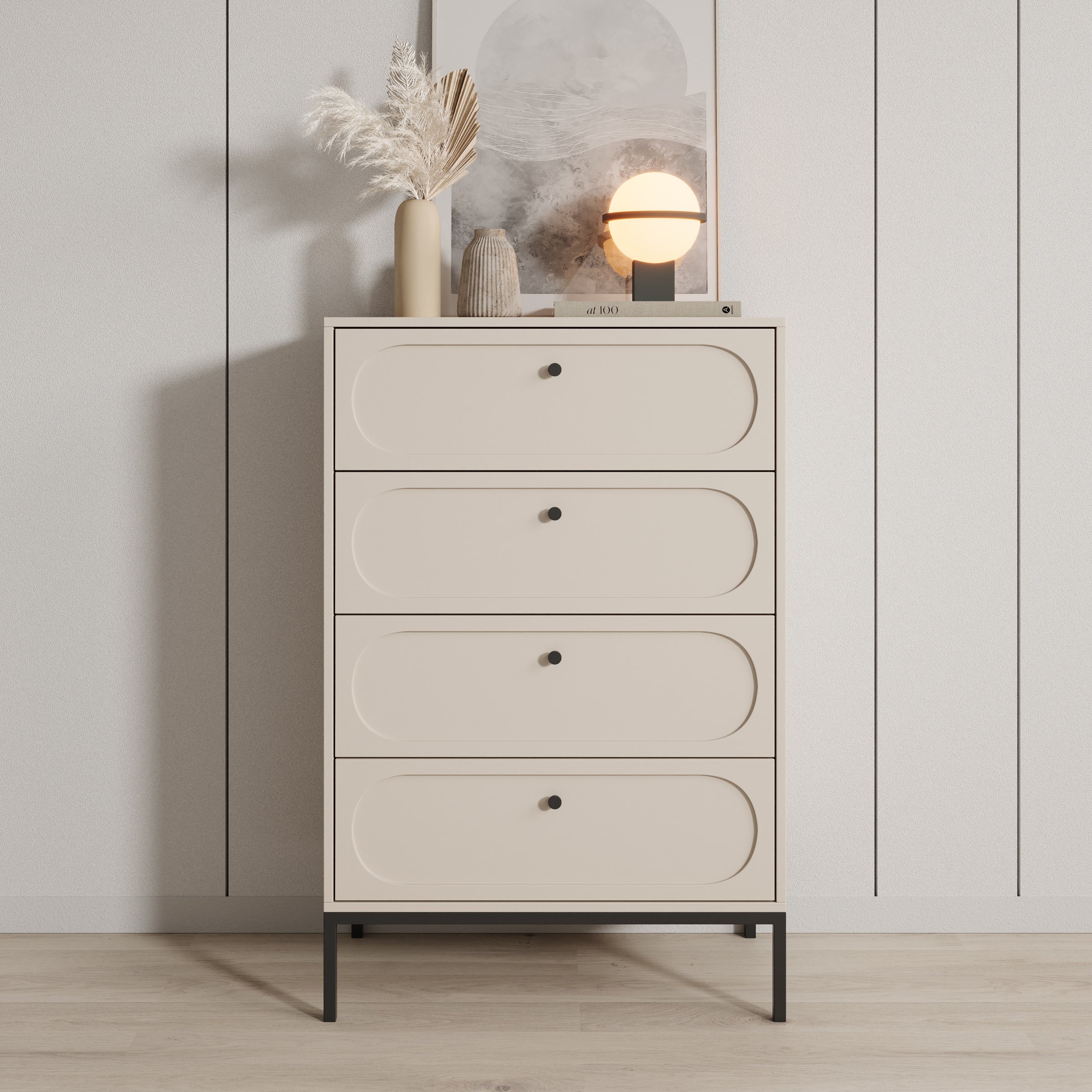 Montserrat - Ladekast met 4 lades - Beige - 80x40x115 cm - Image 3