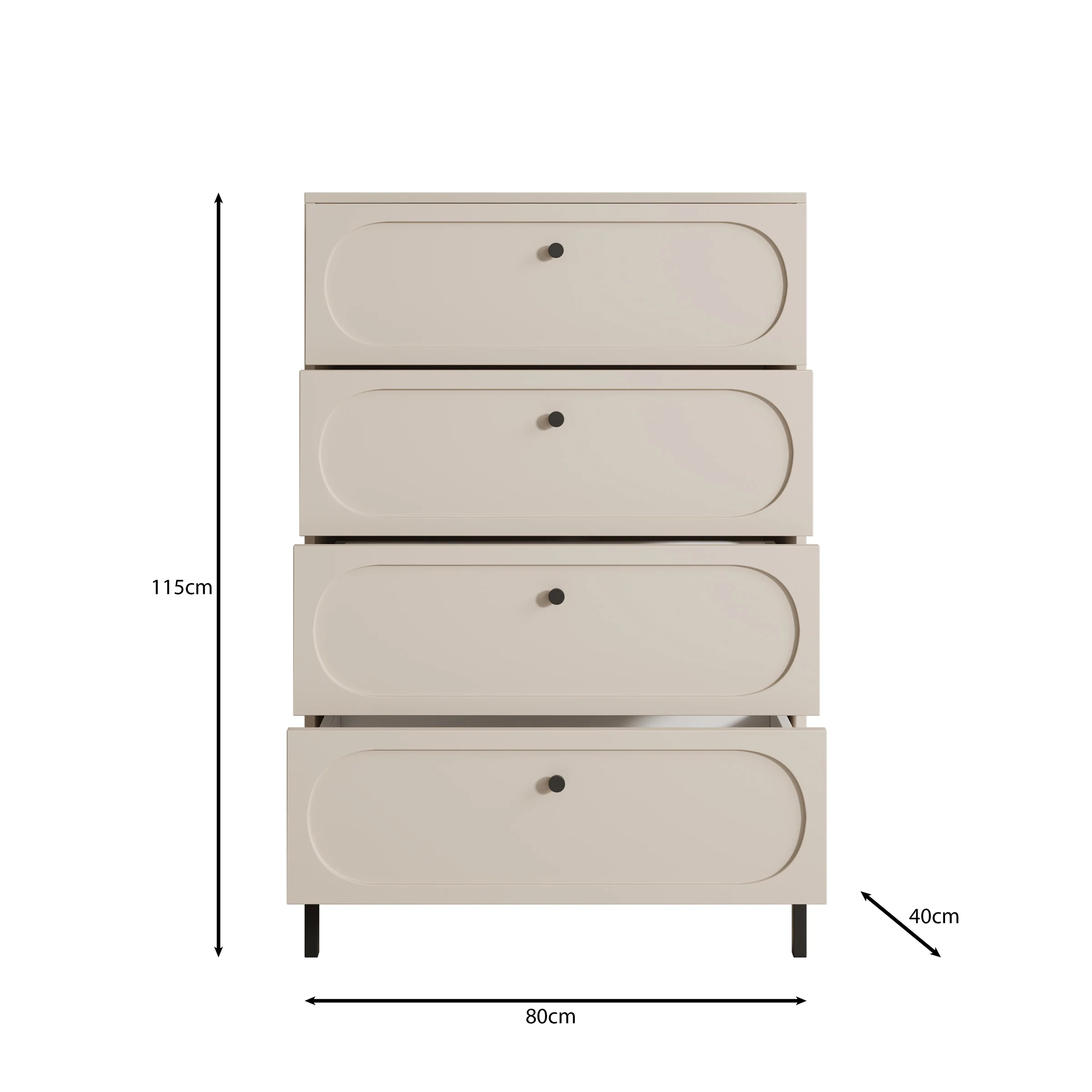 Montserrat - Ladekast met 4 lades - Beige - 80x40x115 cm - Image 6