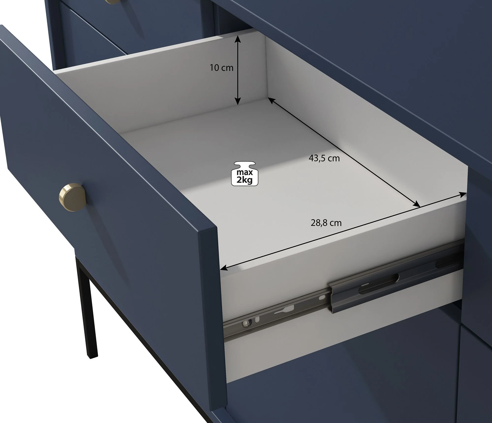 Moreno - Dressoir - Blauw - 154x39x83 cm - Image 6